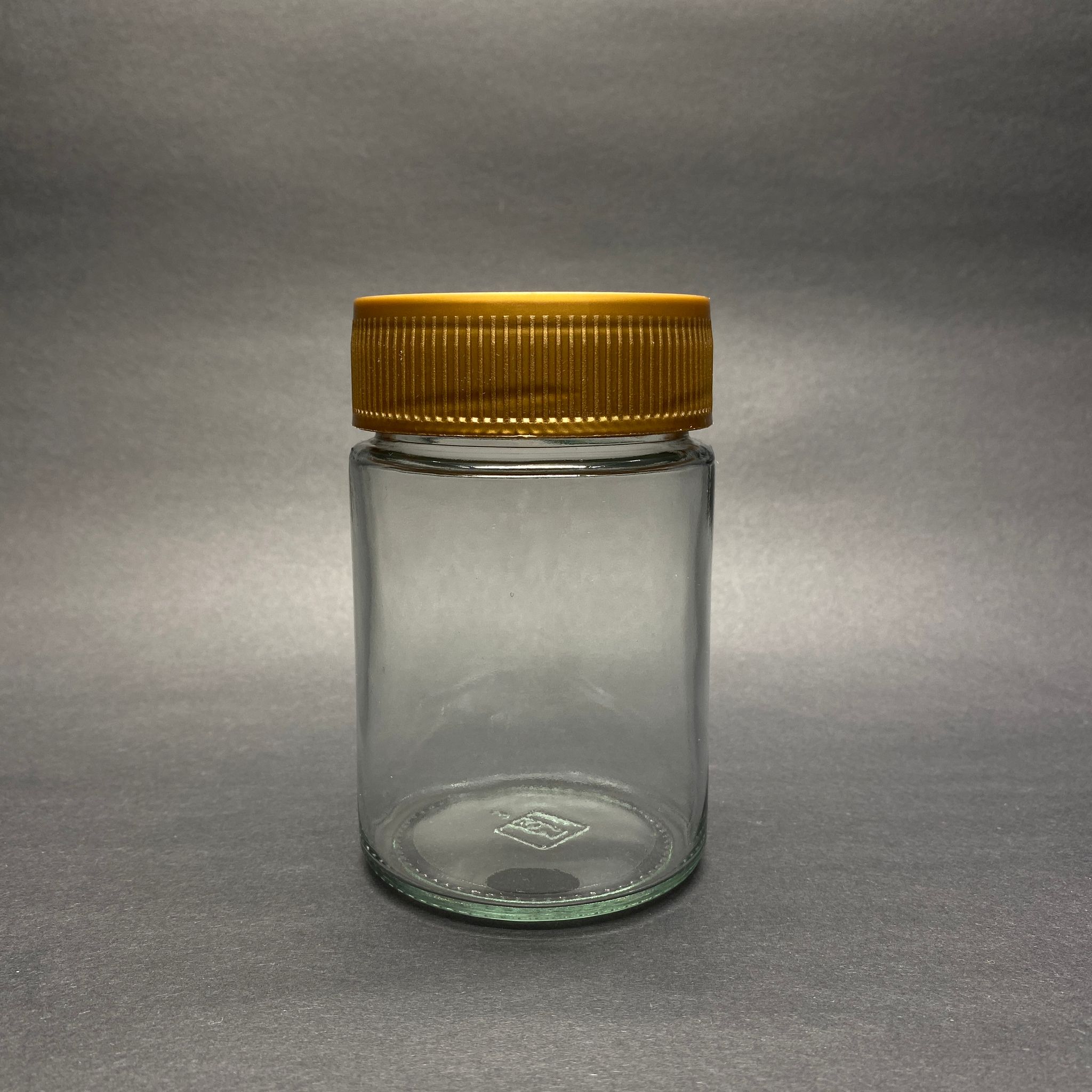 350 Cc Alman Kavanoz - Gold Plastik Alüminyum Contalı İndiksiyon Kapaklı - 350 Ml Derin Kapaklı Cam Kavanoz