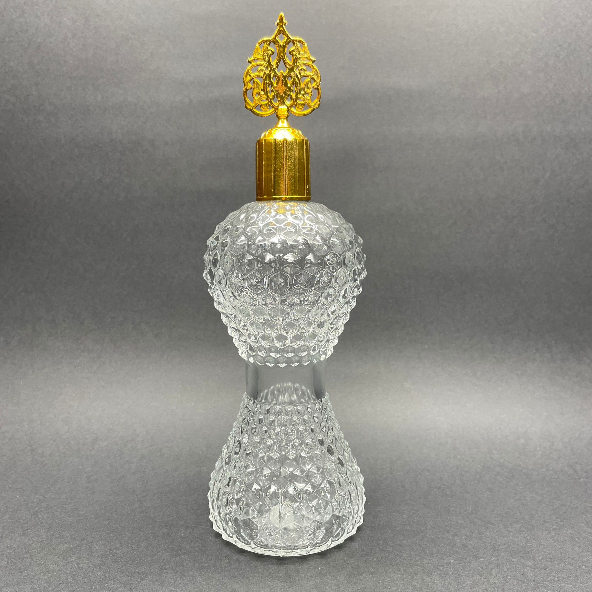 350 Cc Cam Büyük Boy Pırlanta Kolonya Şişesi - Osmanlı Gold Kapaklı - Tıpalı - Büyük Boy Nostalji Cam Kolonya Şişesi