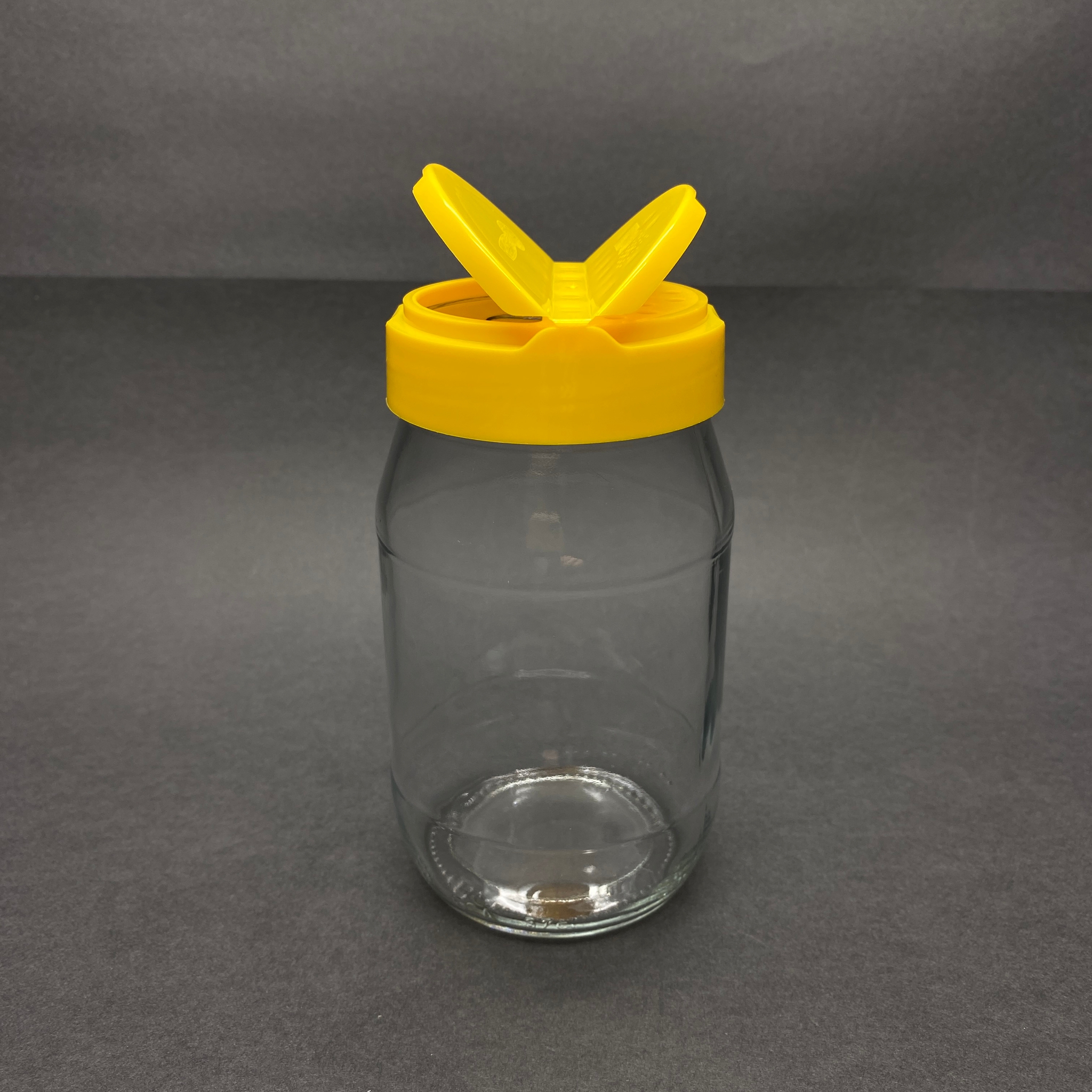 370 Cc Cam Baharatlık Kavanoz - 370 Ml Baharat Kavanozu - Sarı Açılır Kapanır Kapaklı