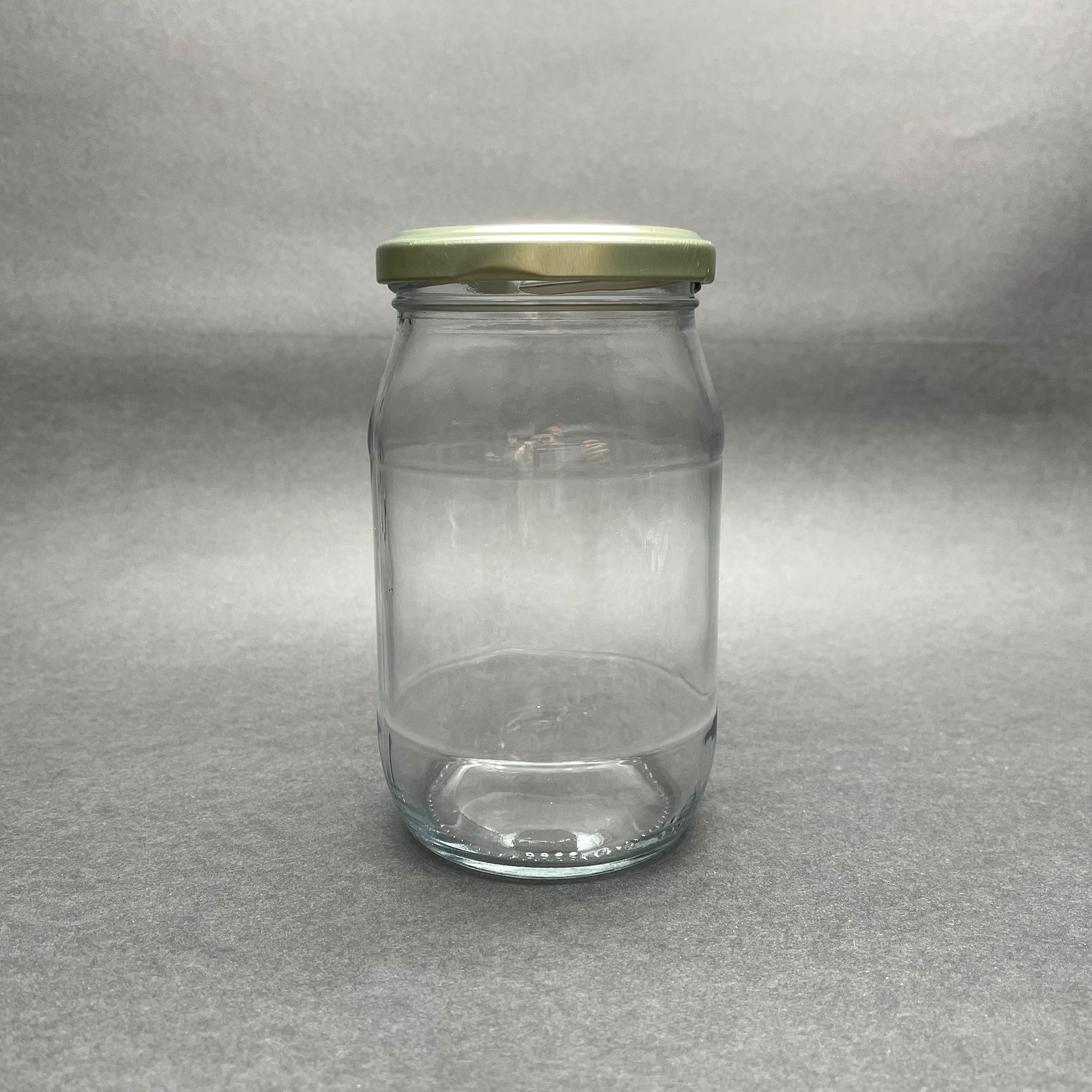 370 Cc Kavanoz - Açık Gold Metal Kapaklı - 370 Ml Cam Kavanoz