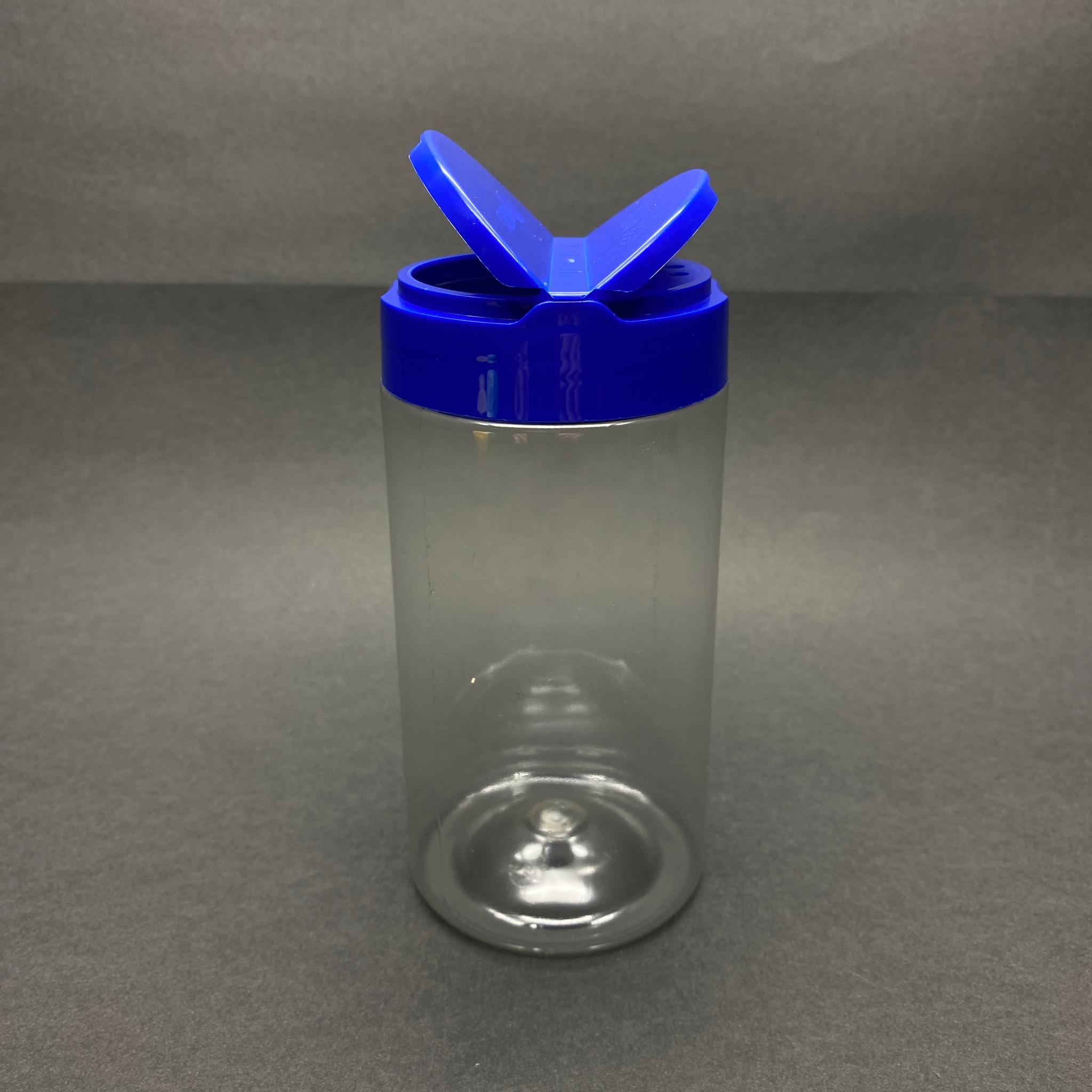 370 Cc Plastik Silindir Baharatlık Kavanoz - 370 Ml Baharat Kavanozu - Mavi Açılır Kapanır Kapaklı