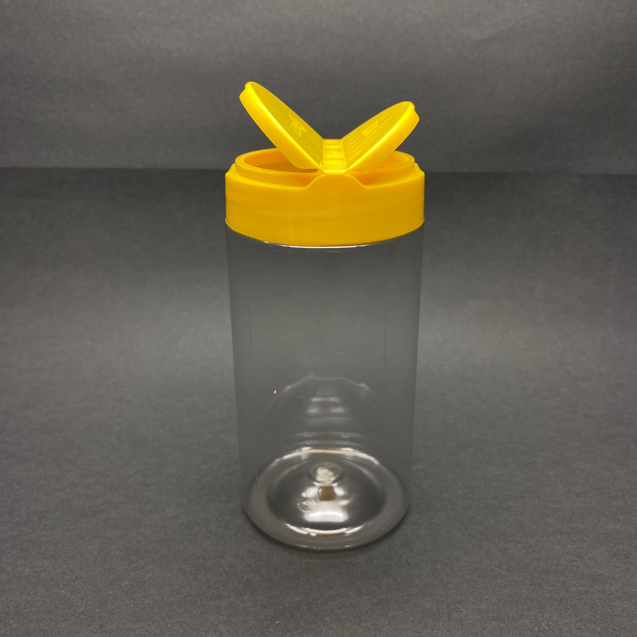 370 Cc Plastik Silindir Baharatlık Kavanoz - 370 Ml Baharat Kavanozu - Sarı Açılır Kapanır Kapaklı