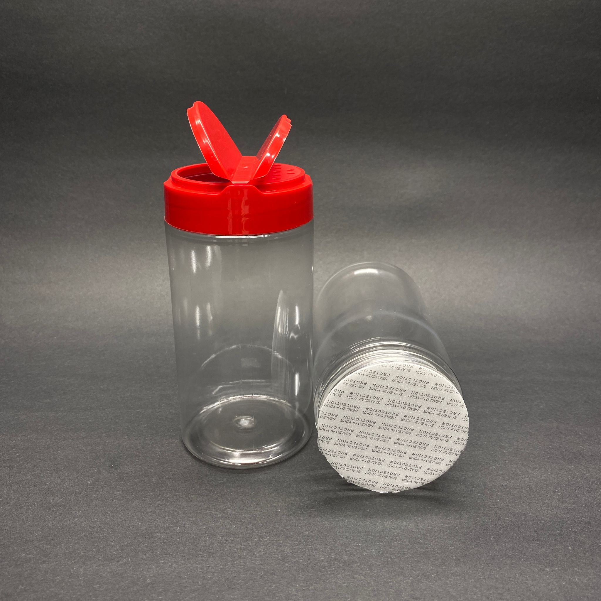 370 Cc Silindir Pet Baharat Kavanozu - Kırmızı Fliptop Baharat Kapaklı + Sızdırmaz Kendinden Yapışkanlı Köpük Contalı -  Toz Kavanozu , Baharat Ambalajı , Boş Pudra Şişesi . Tuzluk , Baharat Düzenleyici Set İçin Kavanoz