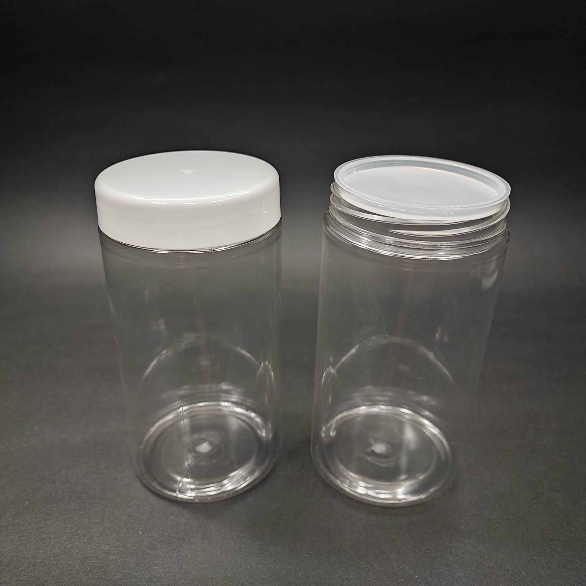 370 Cc Silindir Pet Kavanoz - Beyaz Kapaklı - İç Tıpalı - 370 Ml Plastik Krem Kavanozu