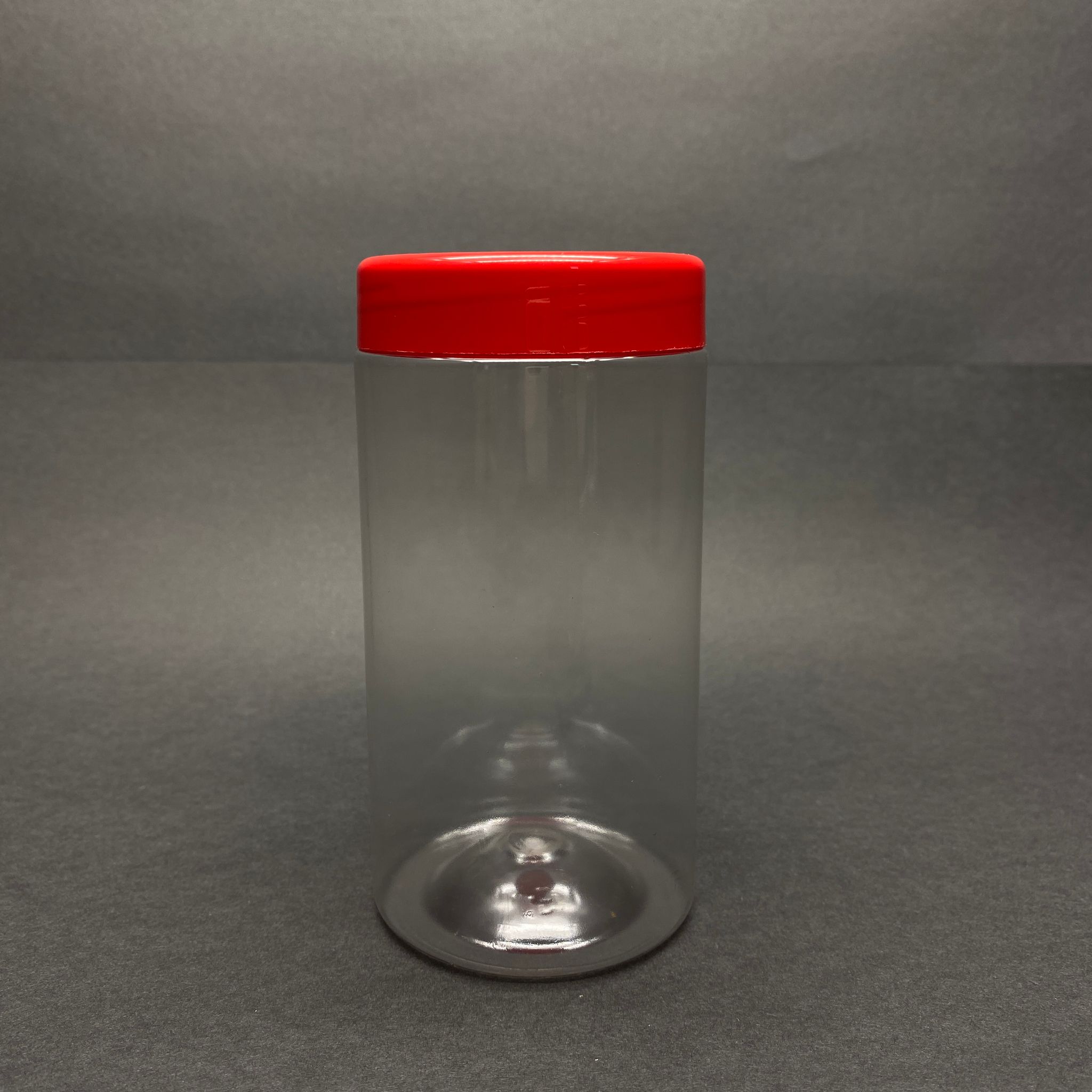 370 Cc Silindir Pet Kavanoz - Kırmızı Plastik Kapaklı - 370 Ml Plastik Kavanoz