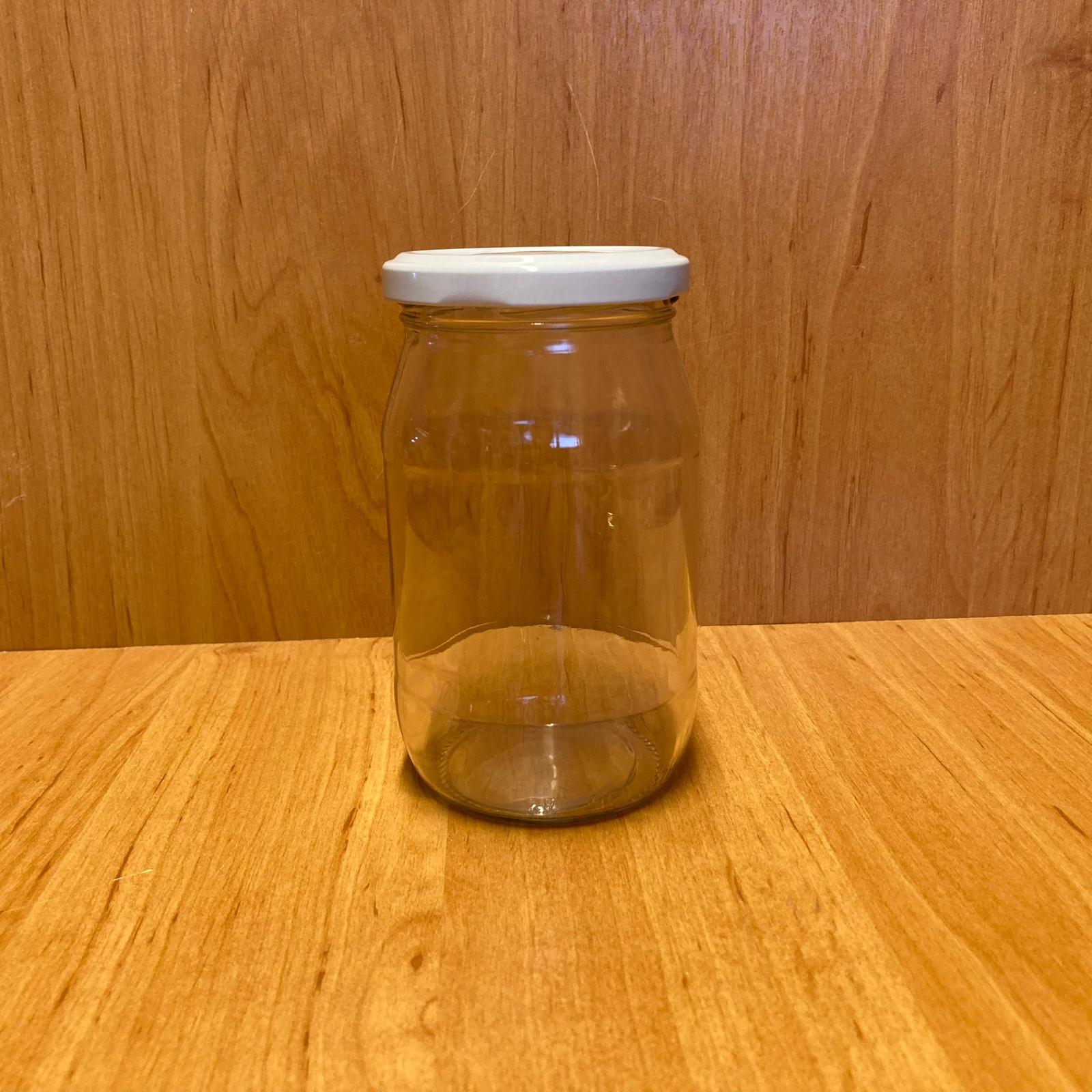 370 Cc Standart Kavanoz - Beyaz Metal Kapaklı - 370 Ml Cam Kavanoz
