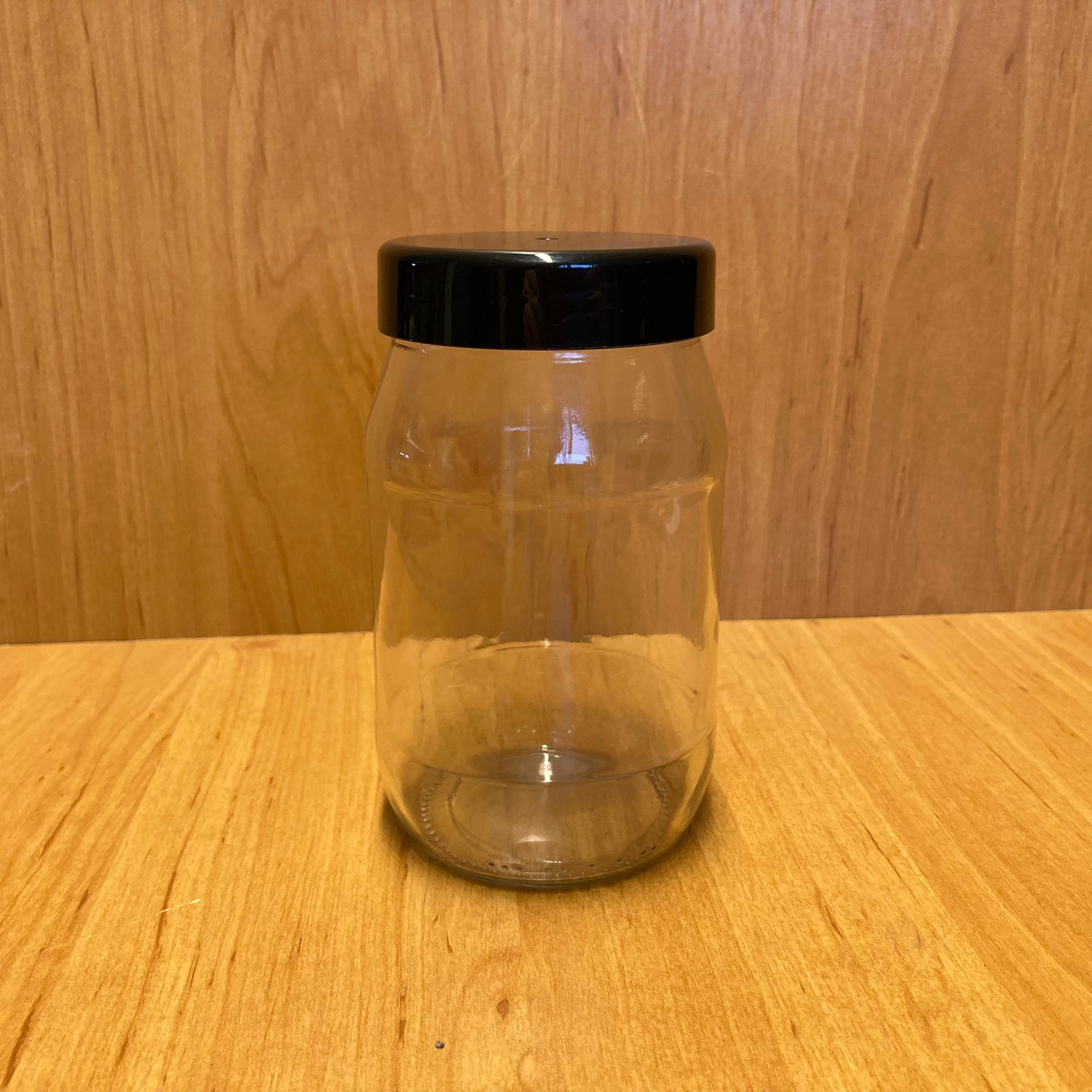 370 Cc Standart Kavanoz - Siyah Plastik Kapaklı - 370 Ml Cam Kavanoz
