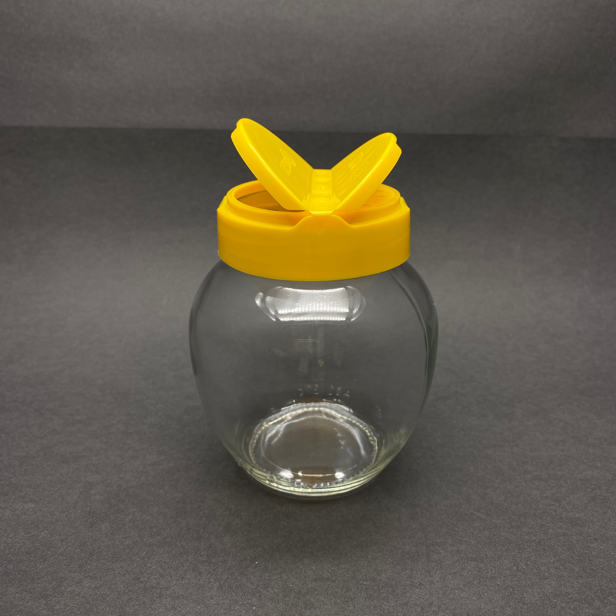 370 Cc Yumurta Cam Baharatlık Kavanoz - 370 Ml Oval Baharat Kavanozu - Sarı Açılır Kapanır Kapaklı