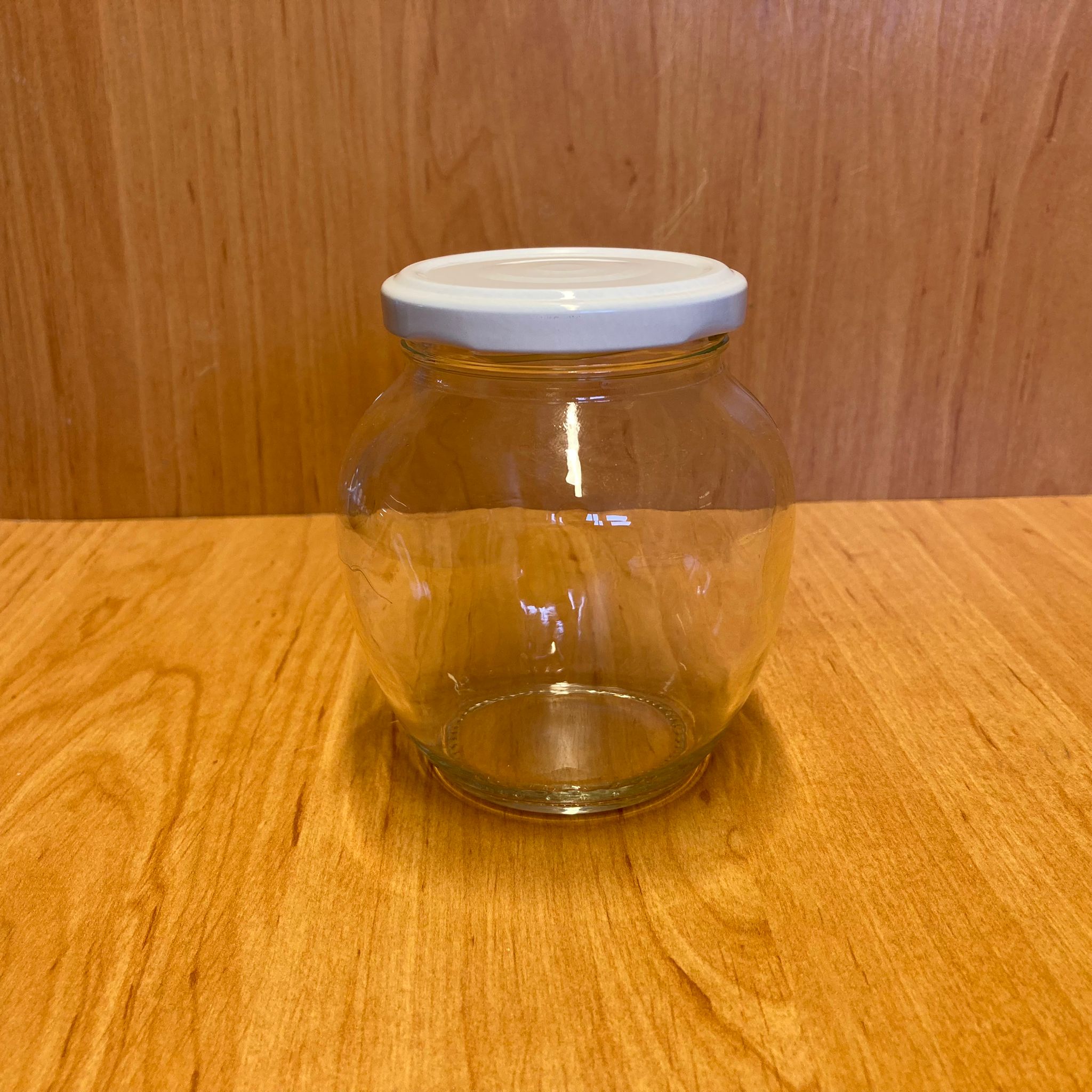 370 Cc Yumurta Kavanoz - Beyaz Metal Kapaklı - 370 Ml Yumurta Tip Cam Kavanoz