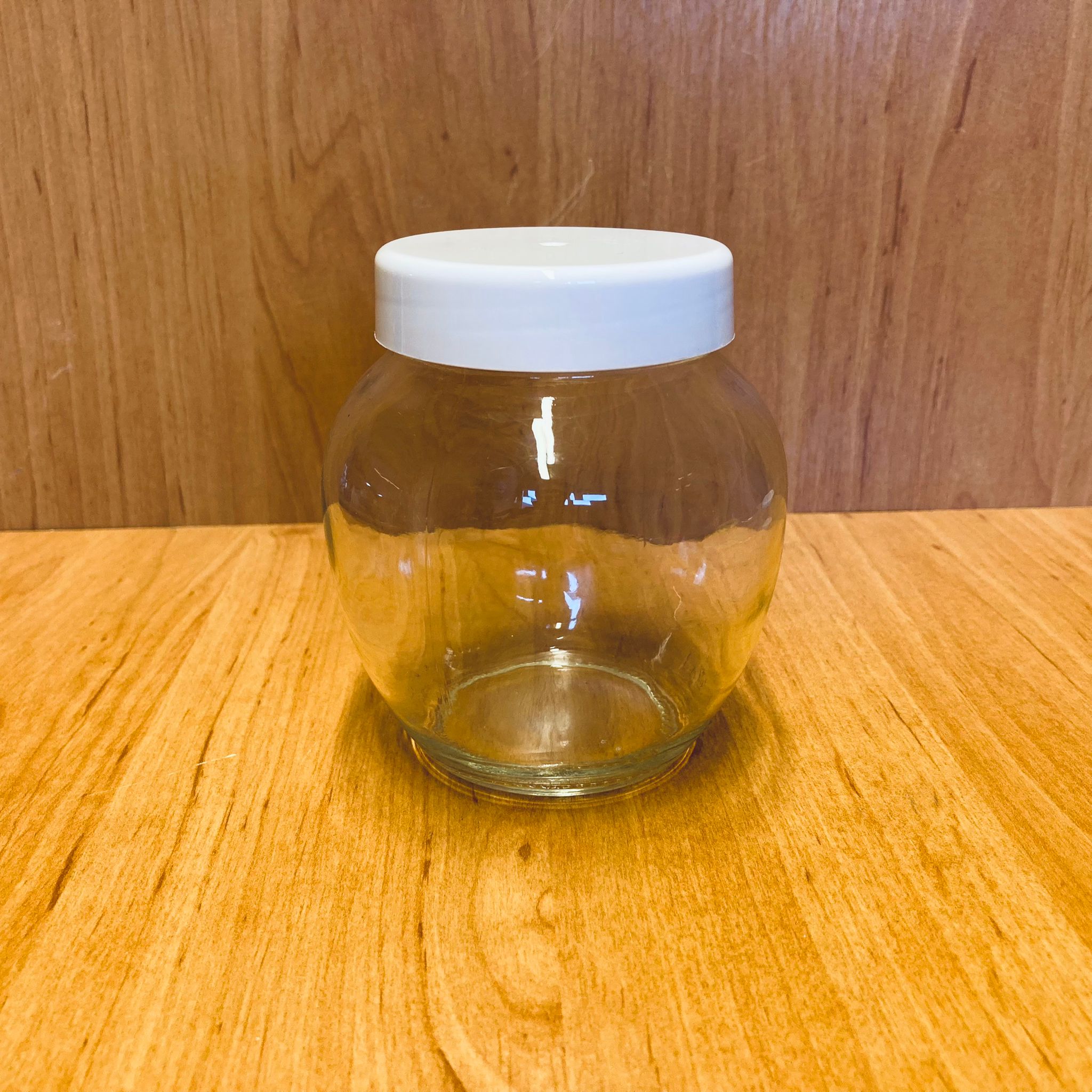 370 Cc Yumurta Kavanoz - Plastik Beyaz Kapaklı - 370 Ml Yumurta Tip Cam Kavanoz