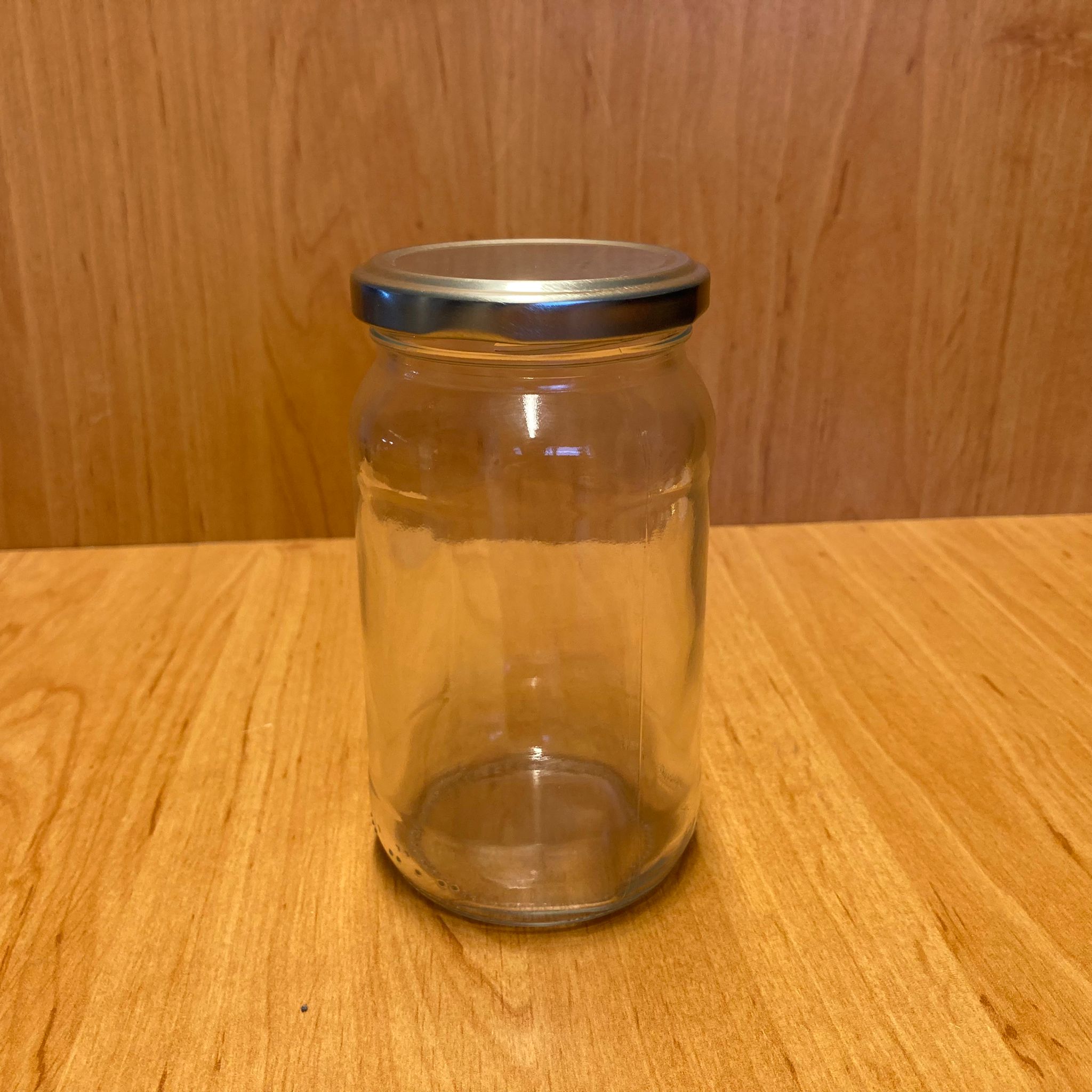 380 Cc Standart Kavanoz - Gümüş Metal Kapaklı - 380 Ml Cam Kavanoz