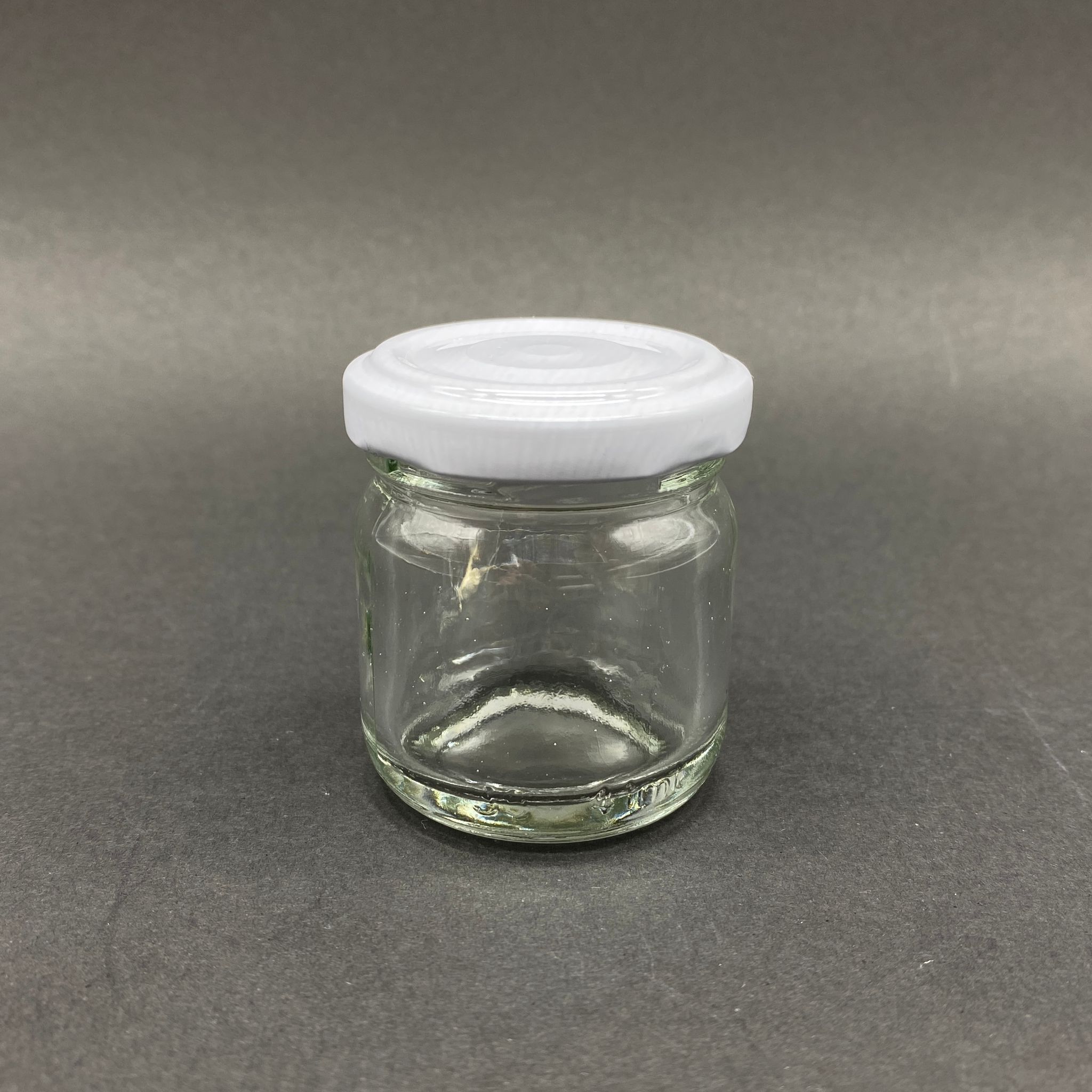 40 Cc Cam Kavanoz - Beyaz Metal Kapaklı - 40 Ml Cam Kavanoz