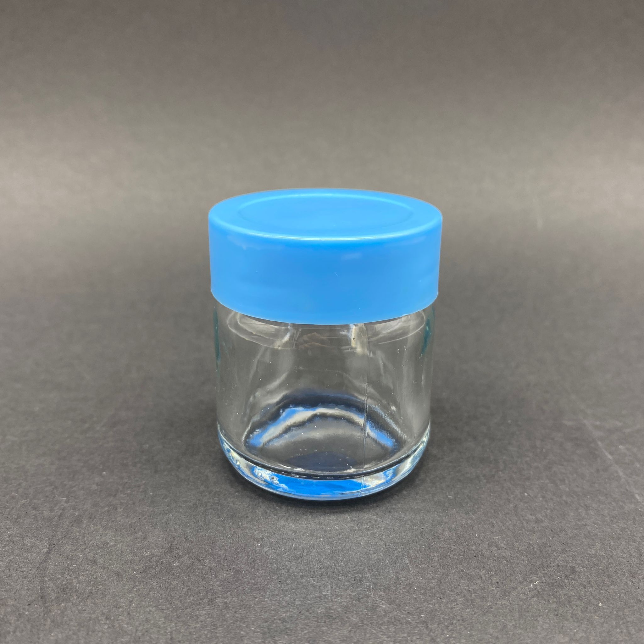 40 Cc Cam Kavanoz - Mavi Plastik Kapaklı - 40 Ml Cam Kavanoz