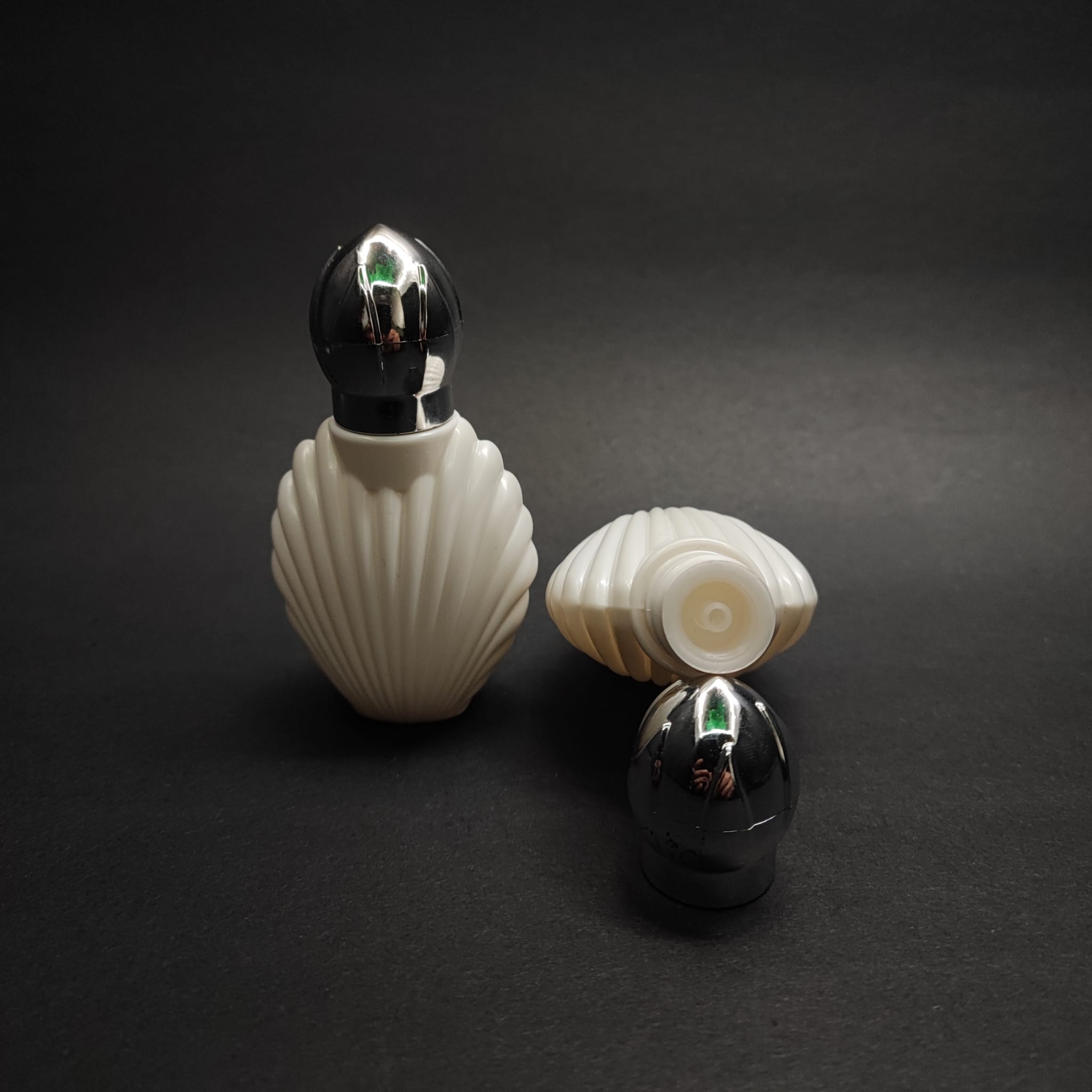 40 Cc Campet İstiridye Kolonya Şişesi - Kral Tacı Geçme Gümüş Kapaklı - Kolonya Tıpalı - 40 Ml Campet Kolonya Şişesi