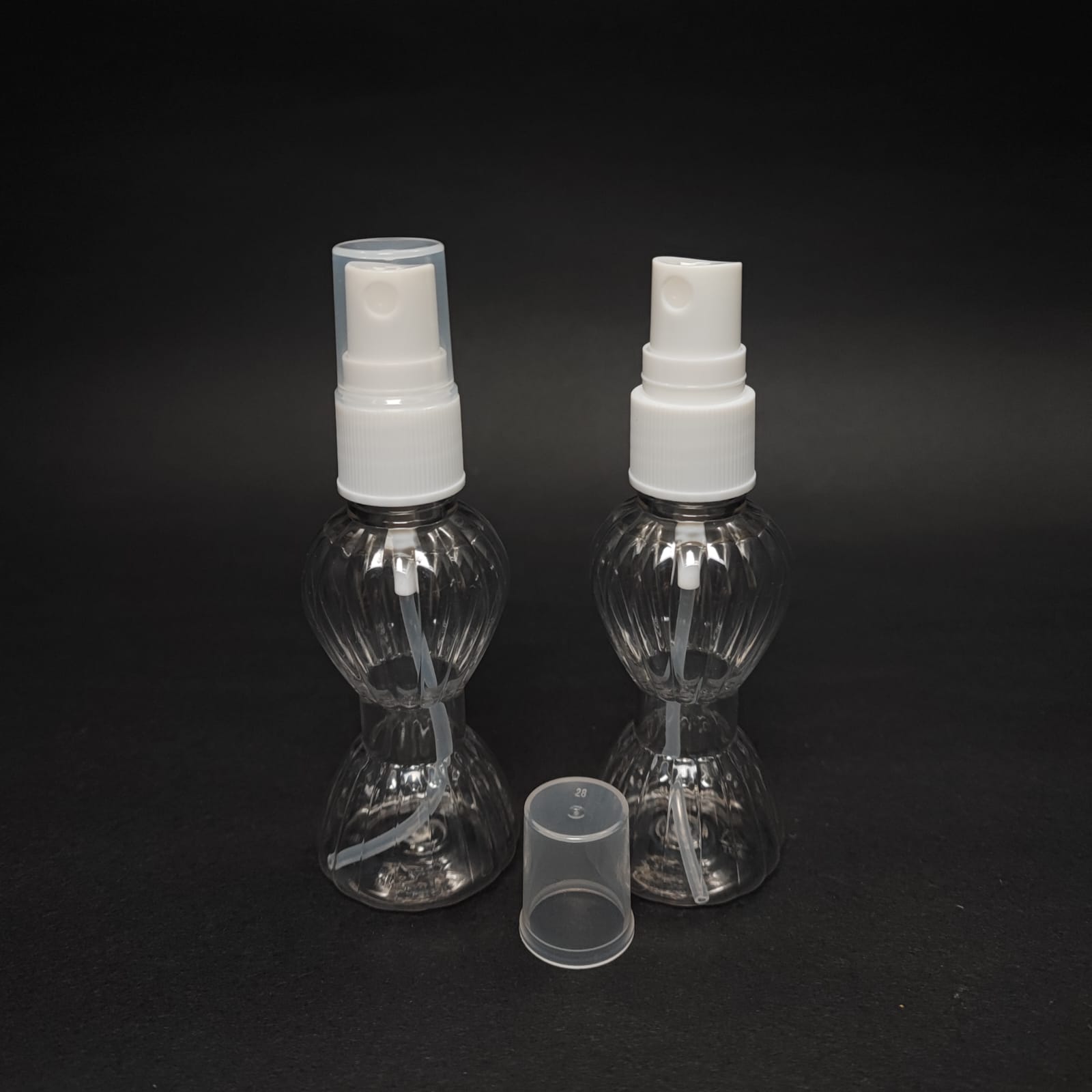 40 Cc İstiridye Campet Şişe - Beyaz Spreyli Takım - 40 Ml Spreyli Kolonya Şişesi
