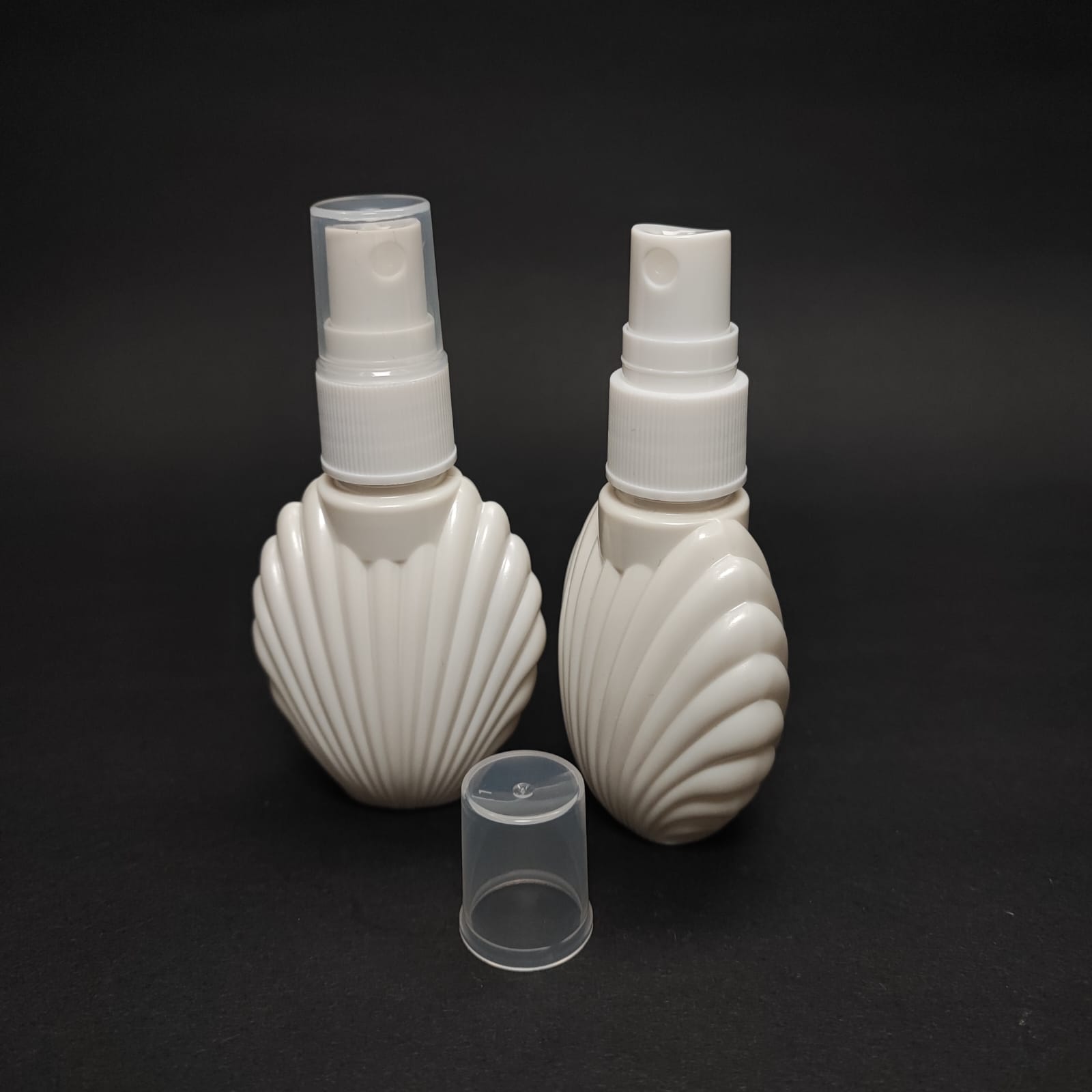 40 Cc İstiridye Campet Şişe - Beyaz Spreyli Takım - 40 Ml Spreyli Kolonya Şişesi
