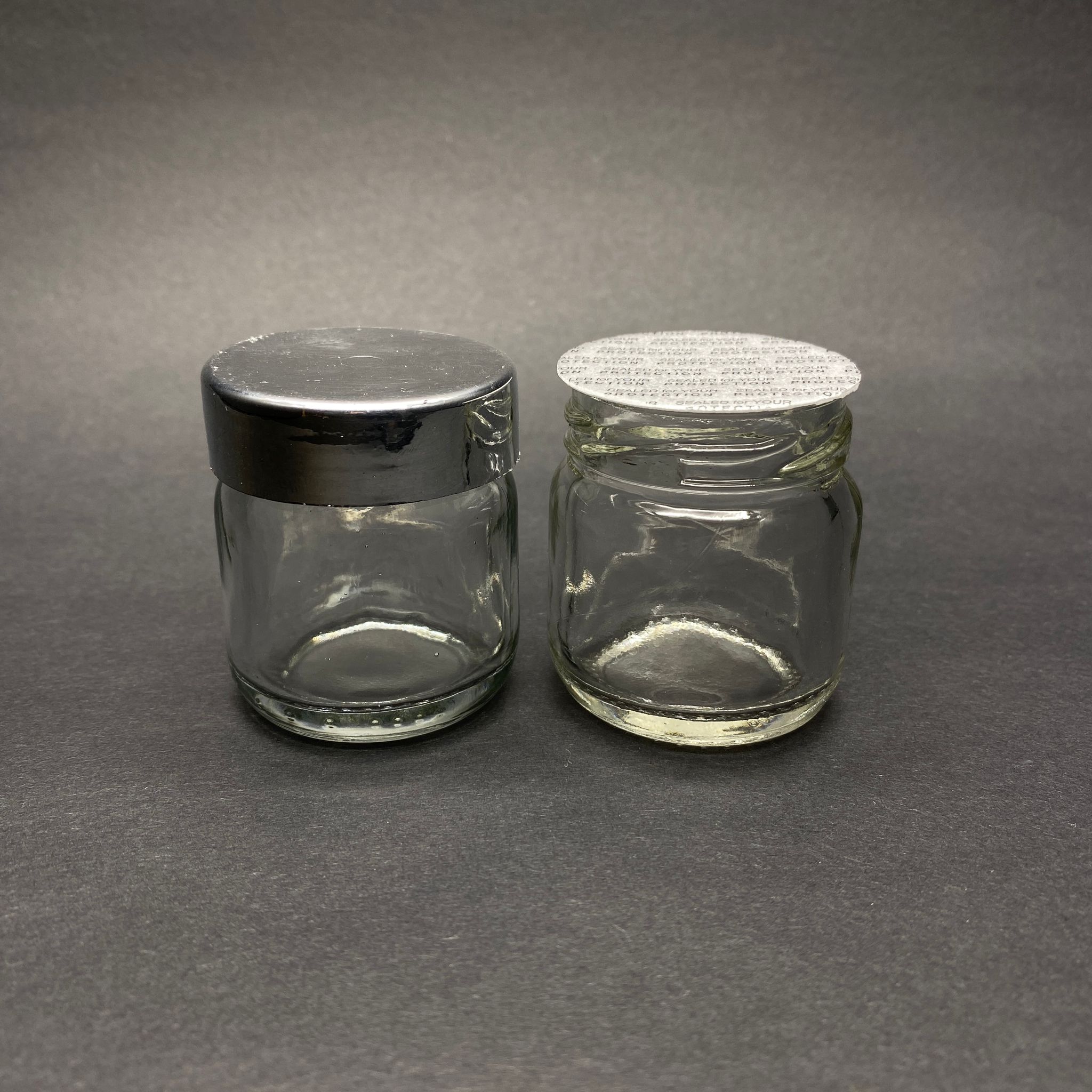 40 Cc Kavanoz - Gümüş Kaplamalı Derin Plastik Kapak + Kendinden Yapışkanlı Sızdırmaz Conta - 40 Ml Mini Cam Kavanoz