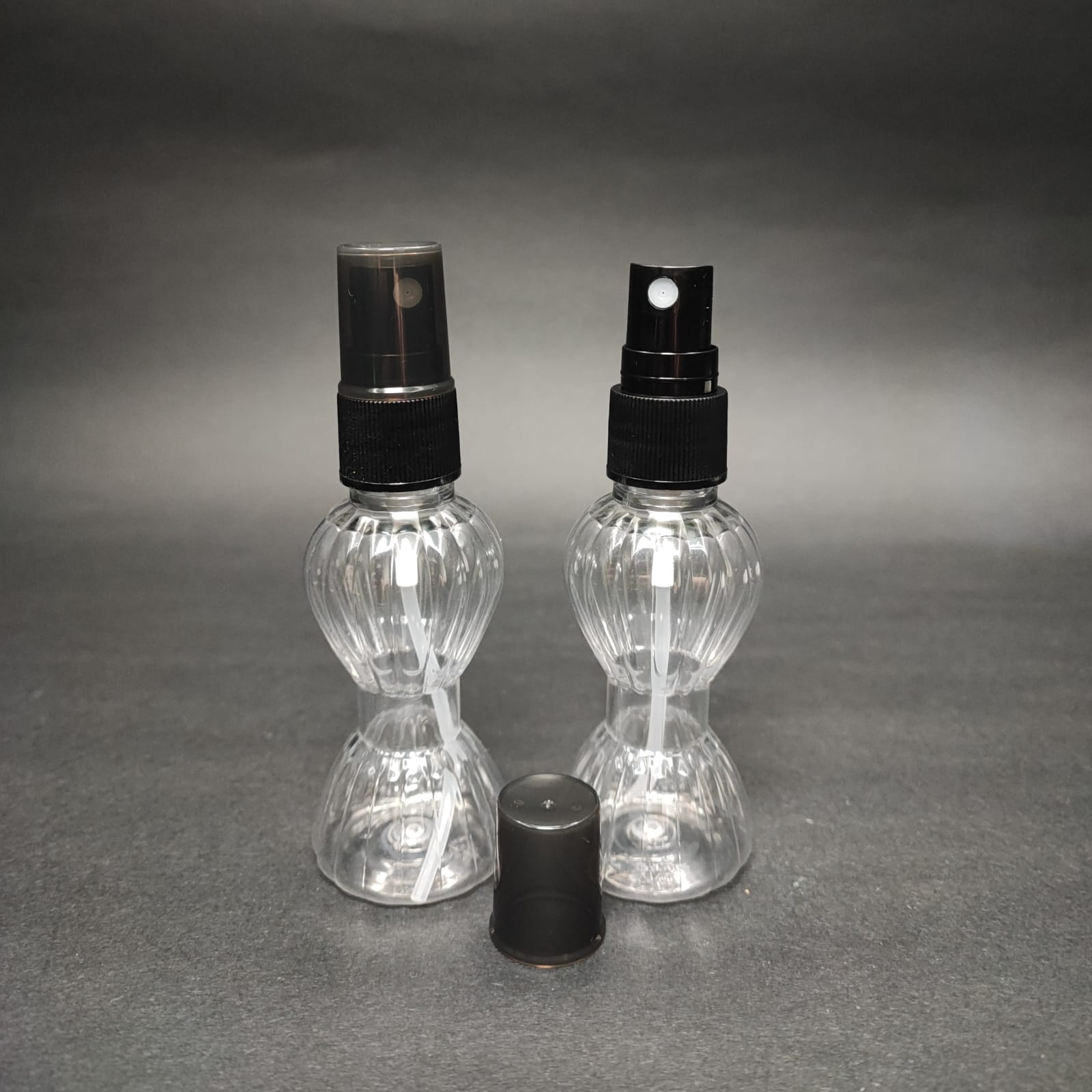 40 Cc Pırlanta Campet Şişe - Siyah Spreyli Takım - 40 Ml Spreyli Kolonya Şişesi