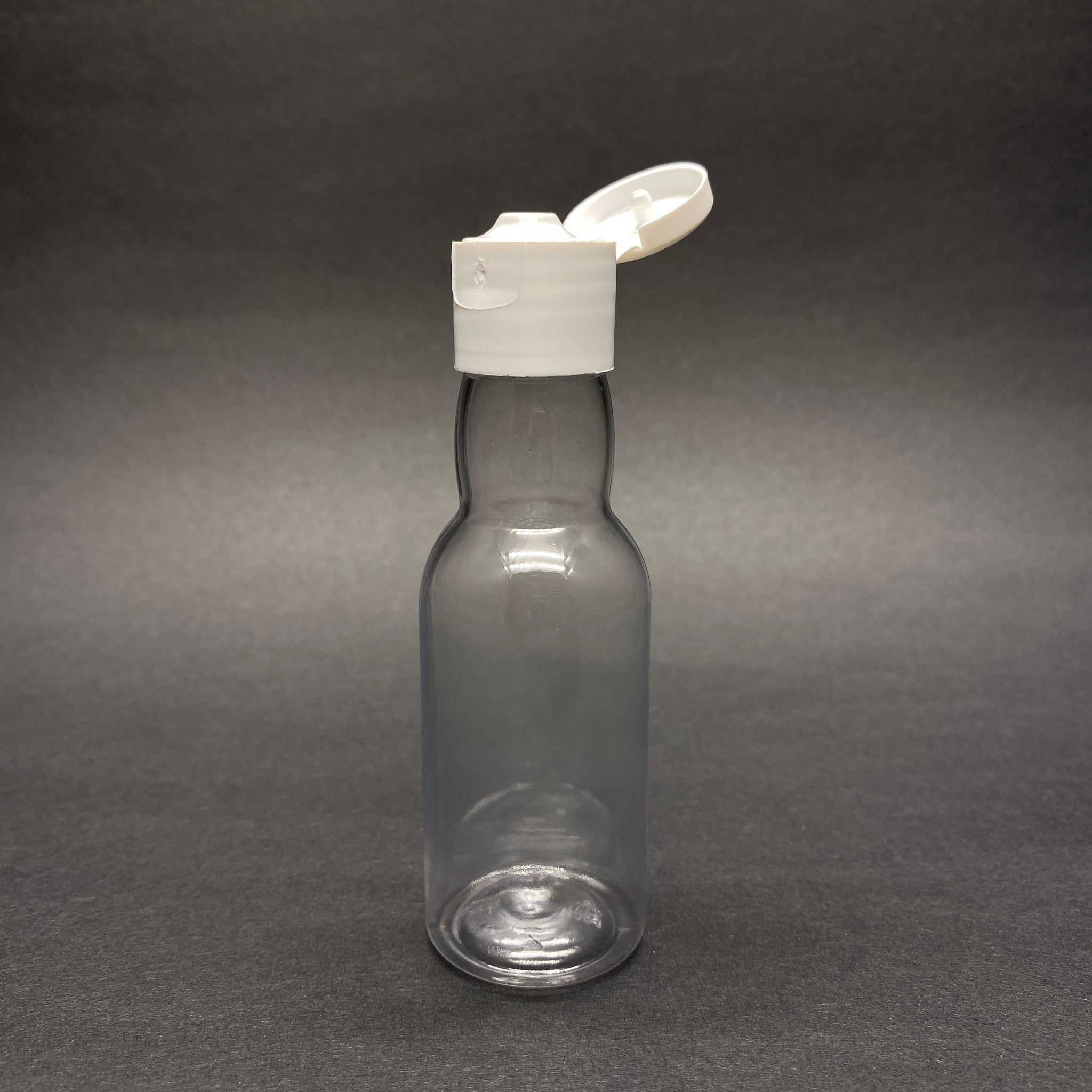40 Cc Şeffaf Uzun Boğazlı Pet Şişe - Akıtıcılı Beyaz Fliptop Kapaklı - 40 Ml Boğazlı Pet Şişe