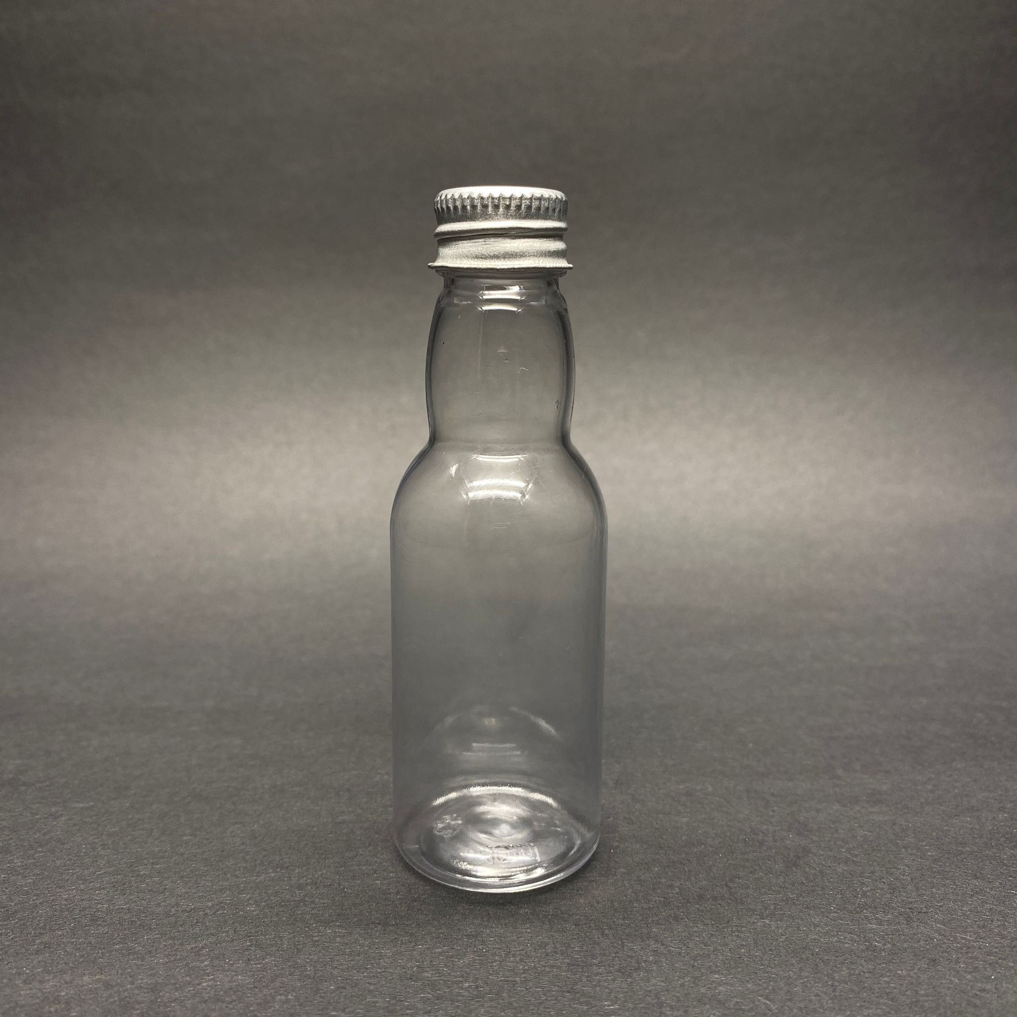 40 Cc Şeffaf Uzun Boğazlı Pet Şişe - Gümüş Metal Kapaklı - 40 Ml Boğazlı Pet Şişe