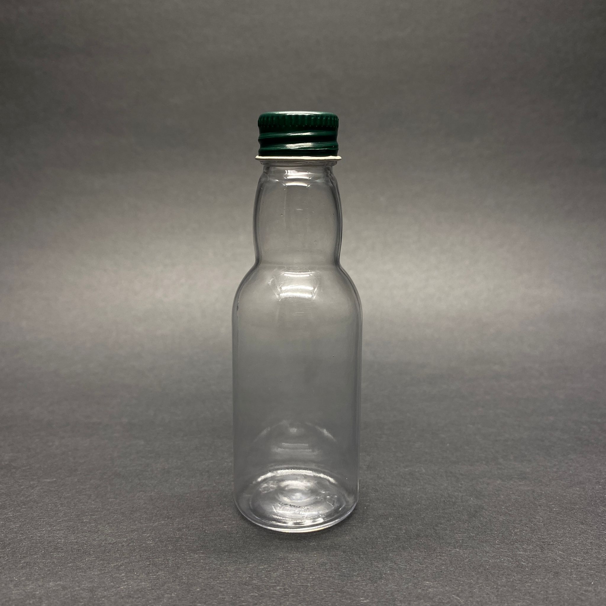 40 Cc Şeffaf Uzun Boğazlı Pet Şişe - Yeşil Metal Kapaklı - 40 Ml Boğazlı Pet Şişe