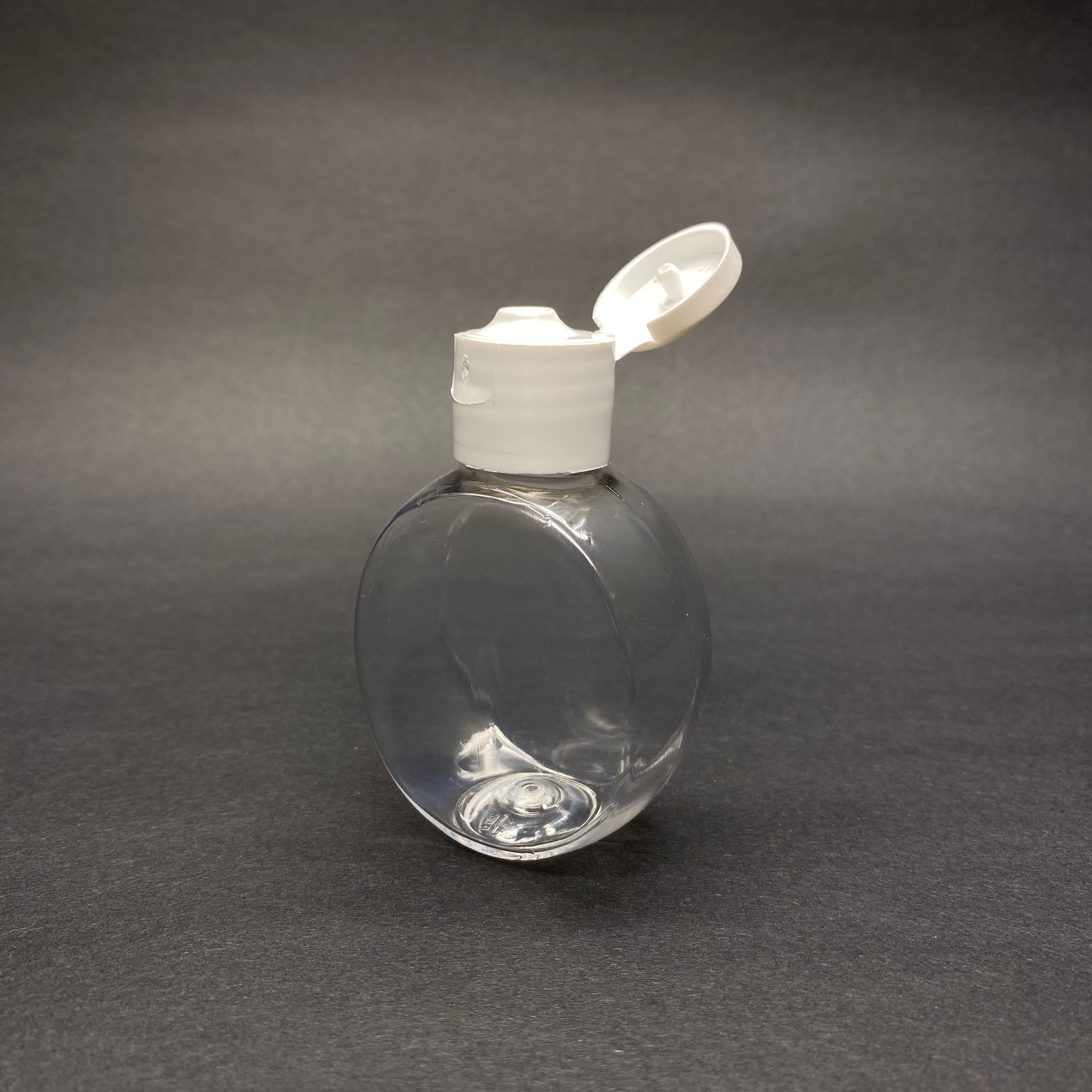 40 Cc Yuvarlak Top Pet Şişe - Beyaz Fliptop Kapaklı - 40 Ml Şeffaf Pet Şişe