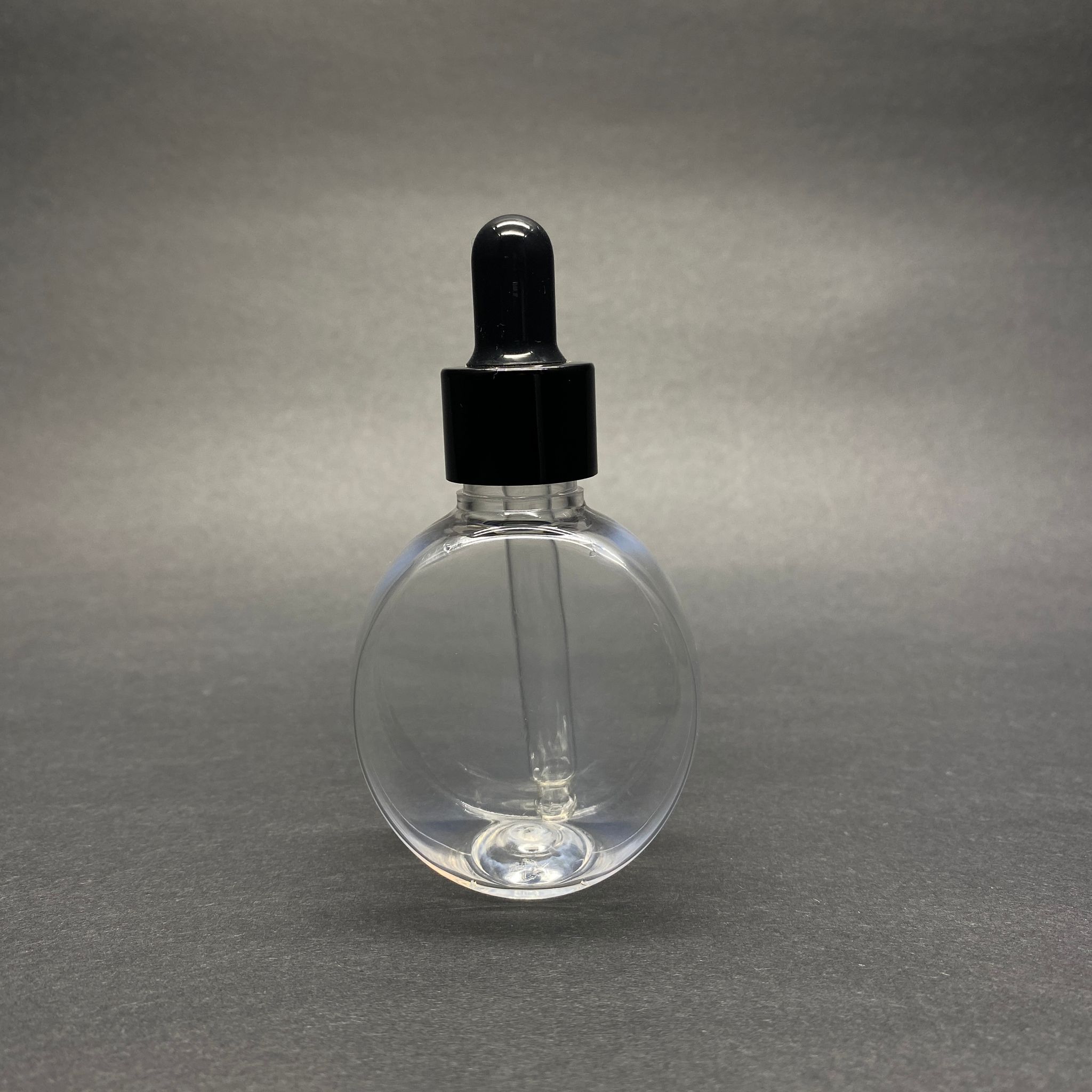 40 Cc Yuvarlak Top Pet Şişe - Siyah Siyah Cam Damlalıklı Takım - 40 Ml Şeffaf Pet Şişe