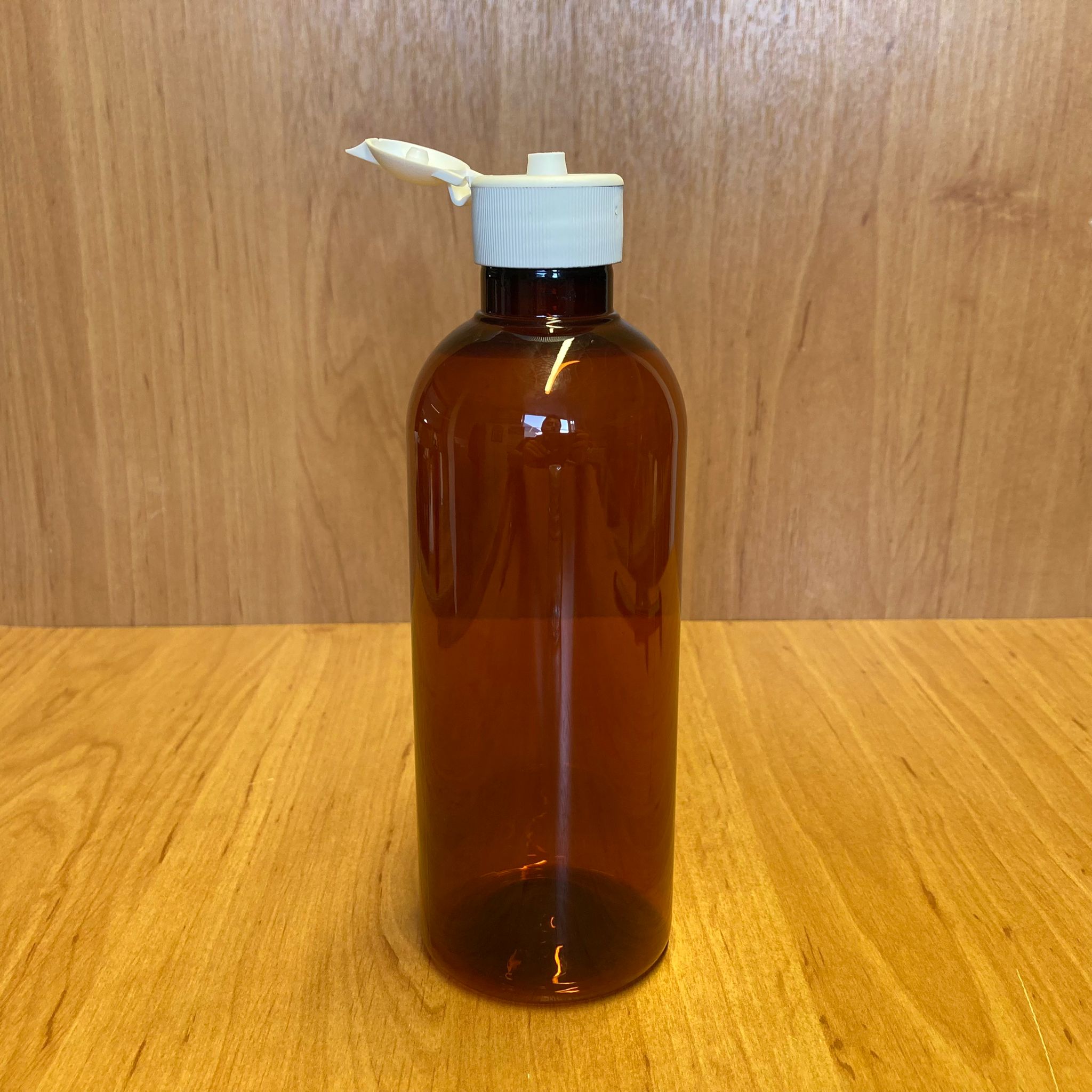 400 Cc Amber Plastik Şampuan Şişesi - Beyaz Akıtıcılı Fliptop Kapaklı - 400 Ml Kahverengi Boş Plastik Şişe - Açılır Kapanır Kapaklı