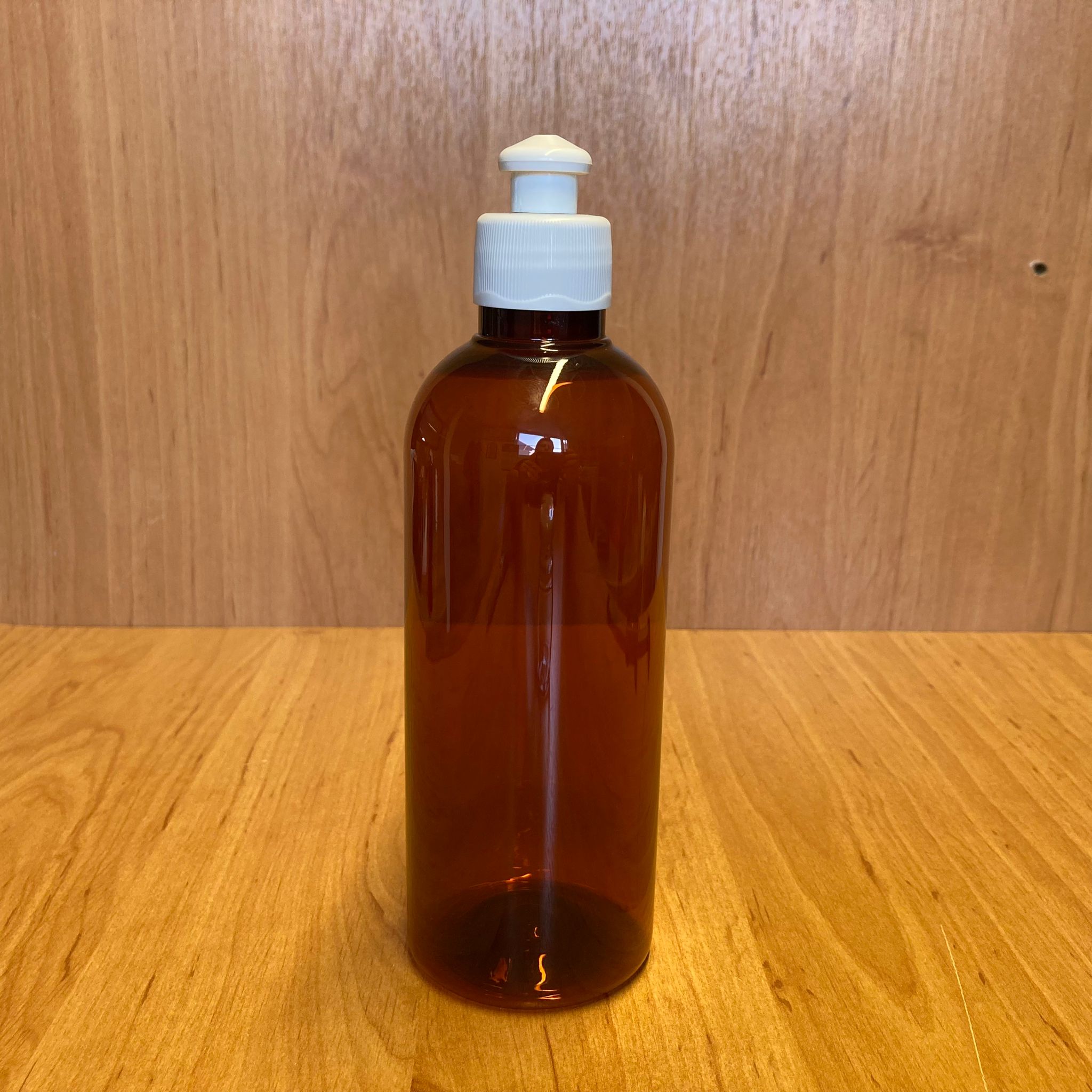 400 Cc Amber Plastik Şampuan Şişesi - Beyaz Push-Pull Kapaklı - 400 Ml Kahverengi Boş Plastik Şişe