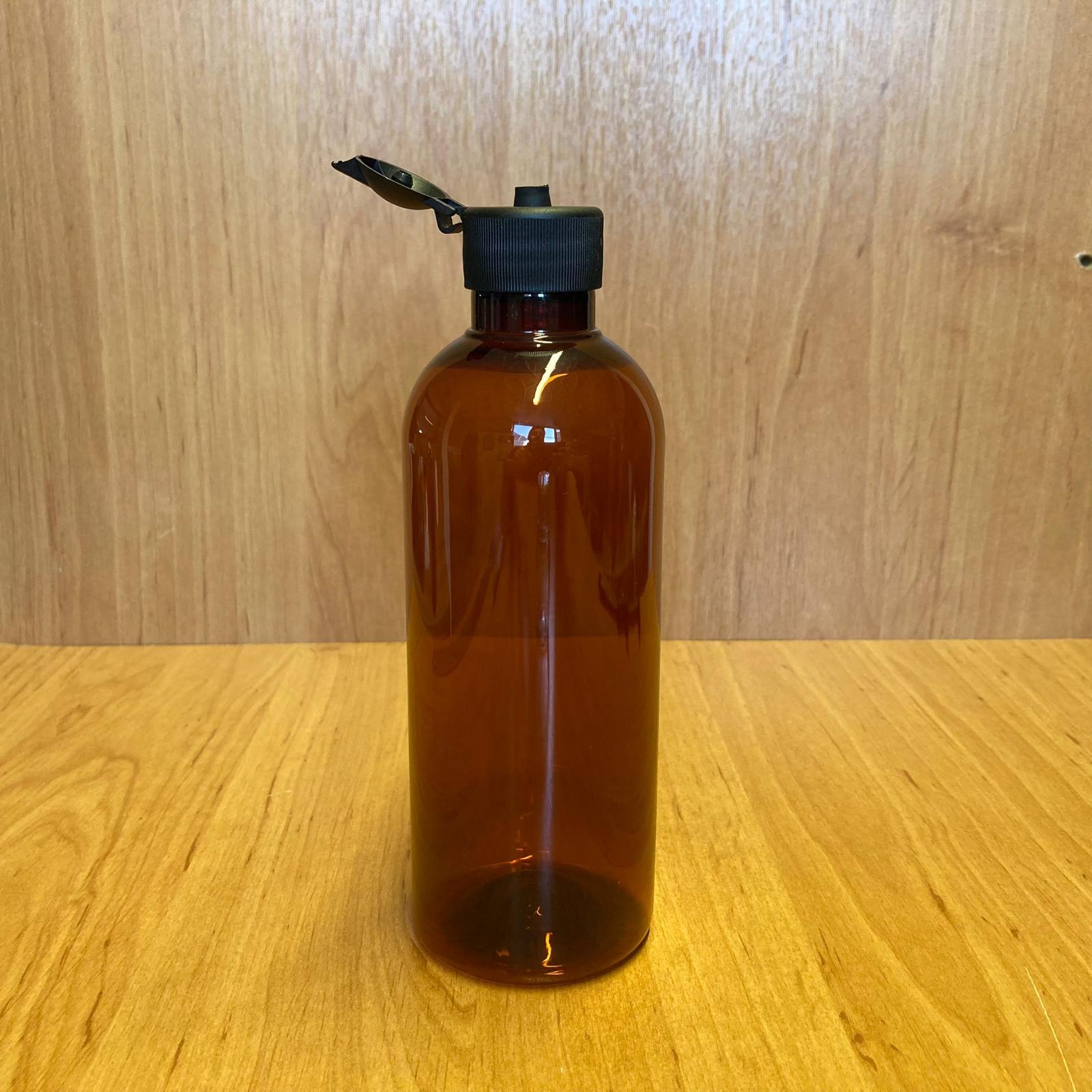 400 Cc Amber Plastik Şampuan Şişesi - Siyah Akıtıcılı Fliptop Kapaklı - 400 Ml Kahverengi Boş Plastik Şişe - Açılır Kapanır Kapaklı