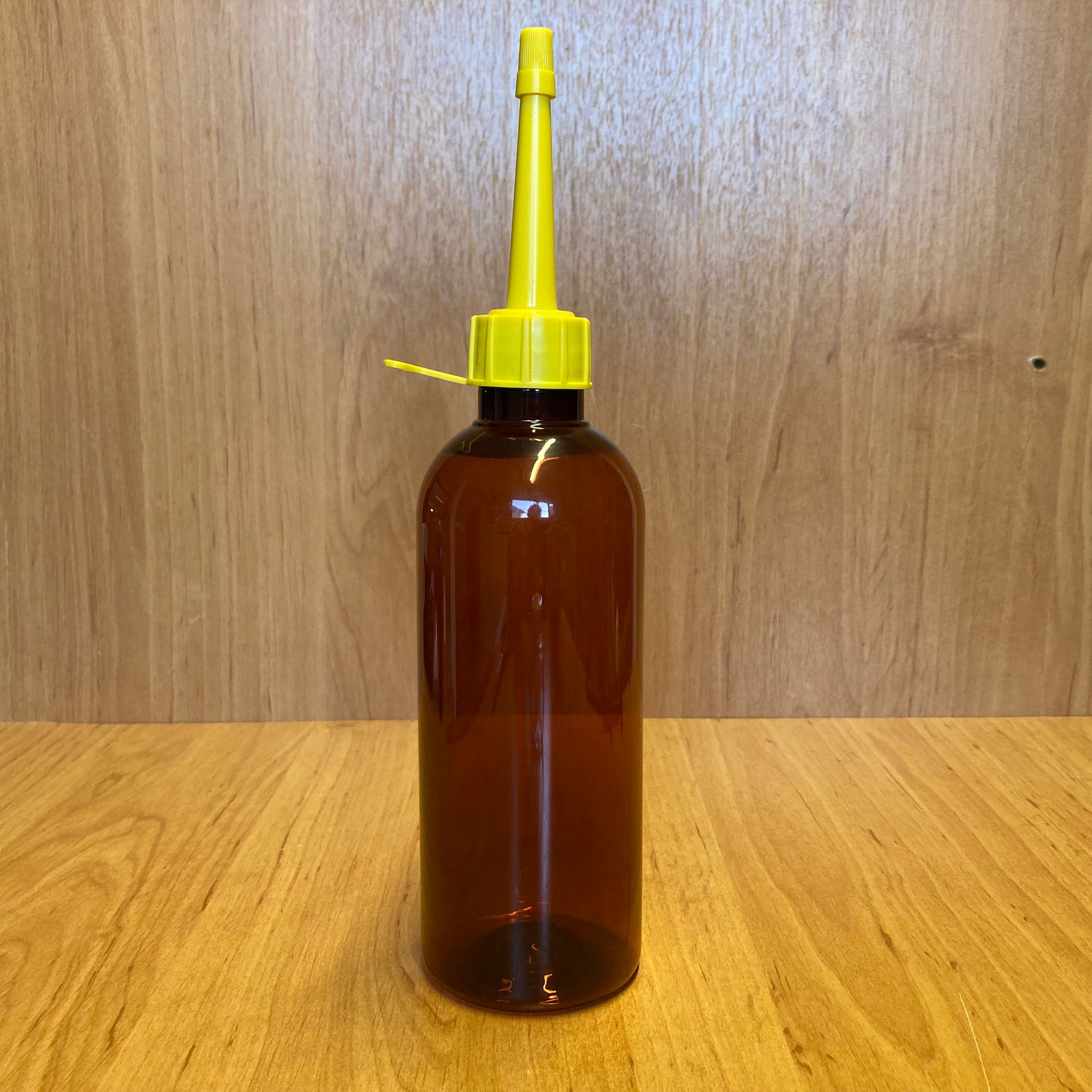 400 Cc Amber Plastik Şişe - Sarı Akıtıcılı Kapaklı - 400 Ml Kahverengi Boş Plastik Şişe