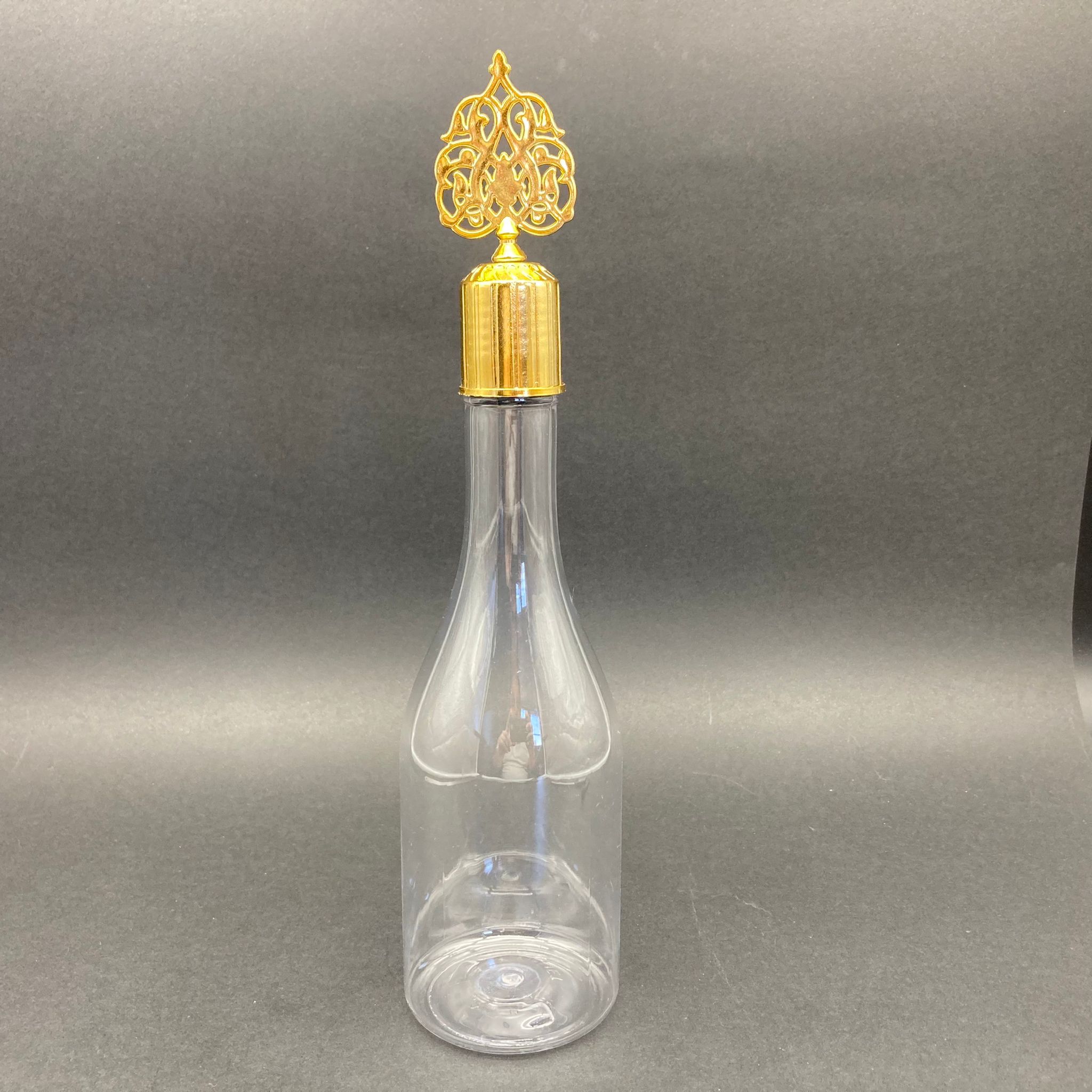 400 Cc Elit Model Pet Şişe - Gold Osmanlı Kapaklı Tıpalı - 400 Ml Plastik Kolonya Şişesi
