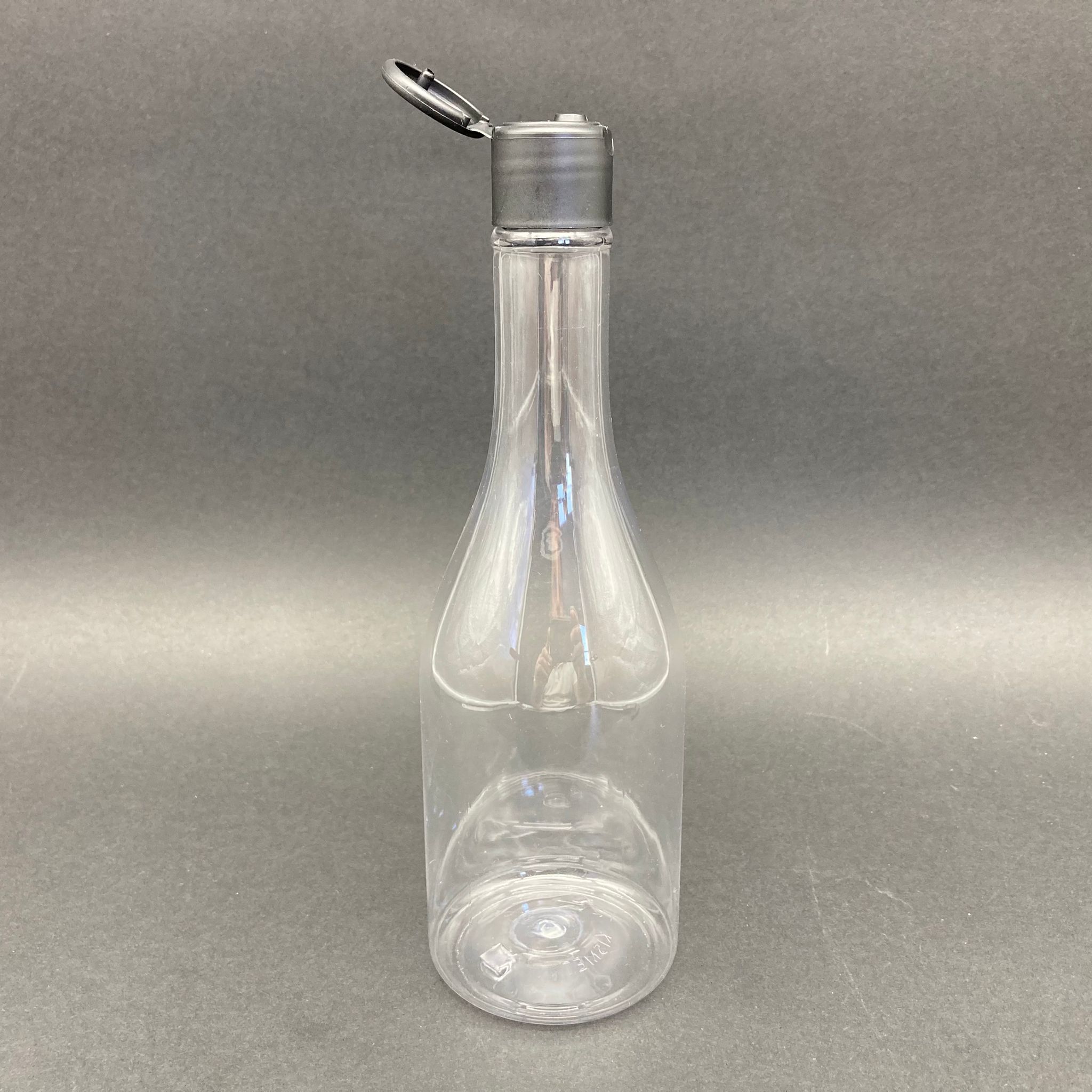 400 Cc Elit Model Pet Şişe - Siyah Fliptop Akıtıcı Kapaklı  - 400 Ml Akıtıcılı Plastik Şişe