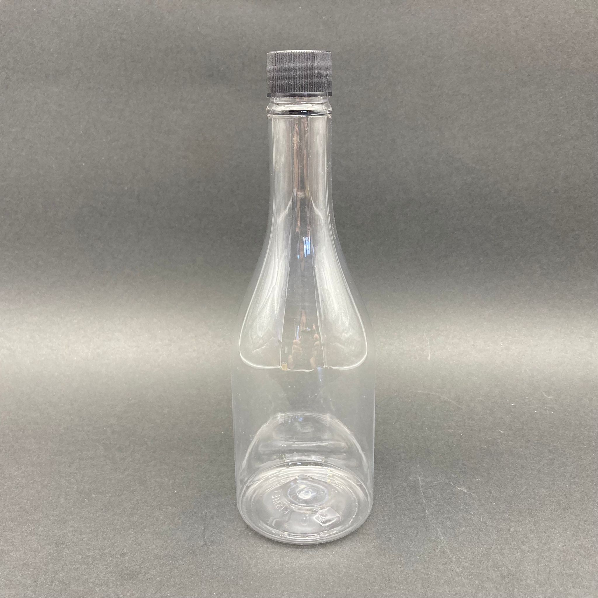 400 Cc Elit Model Pet Şişe - Siyah Kapaklı - 400 Ml Kapaklı Plastik Şişe
