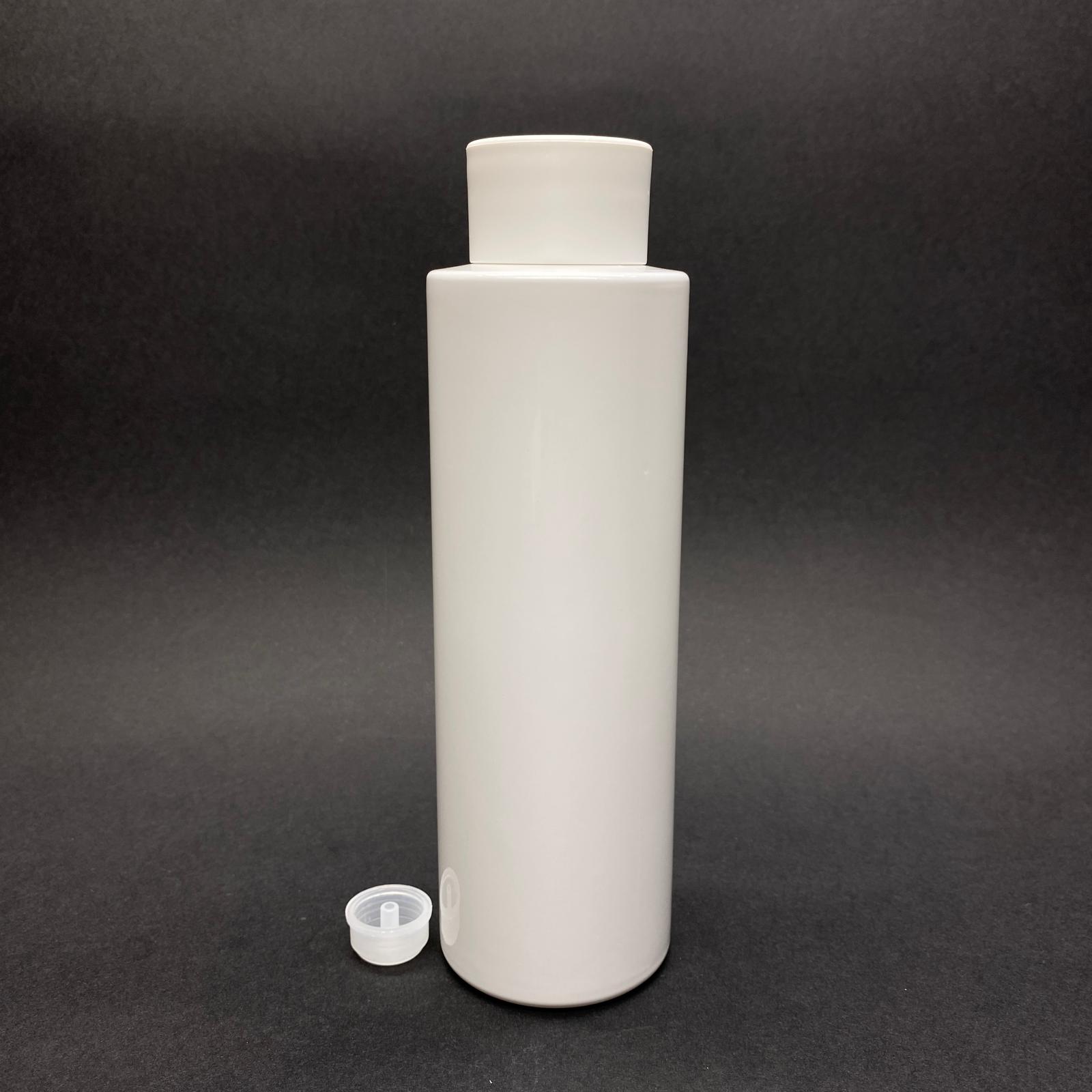 400 Cc Küt Boyunlu Silindir Pet Şişe (30 Gr) - Beyaz Geniş Kolonya Kapaklı + Kolonya Tıpalı - 400 Ml Plastik Şişe - Beyaz