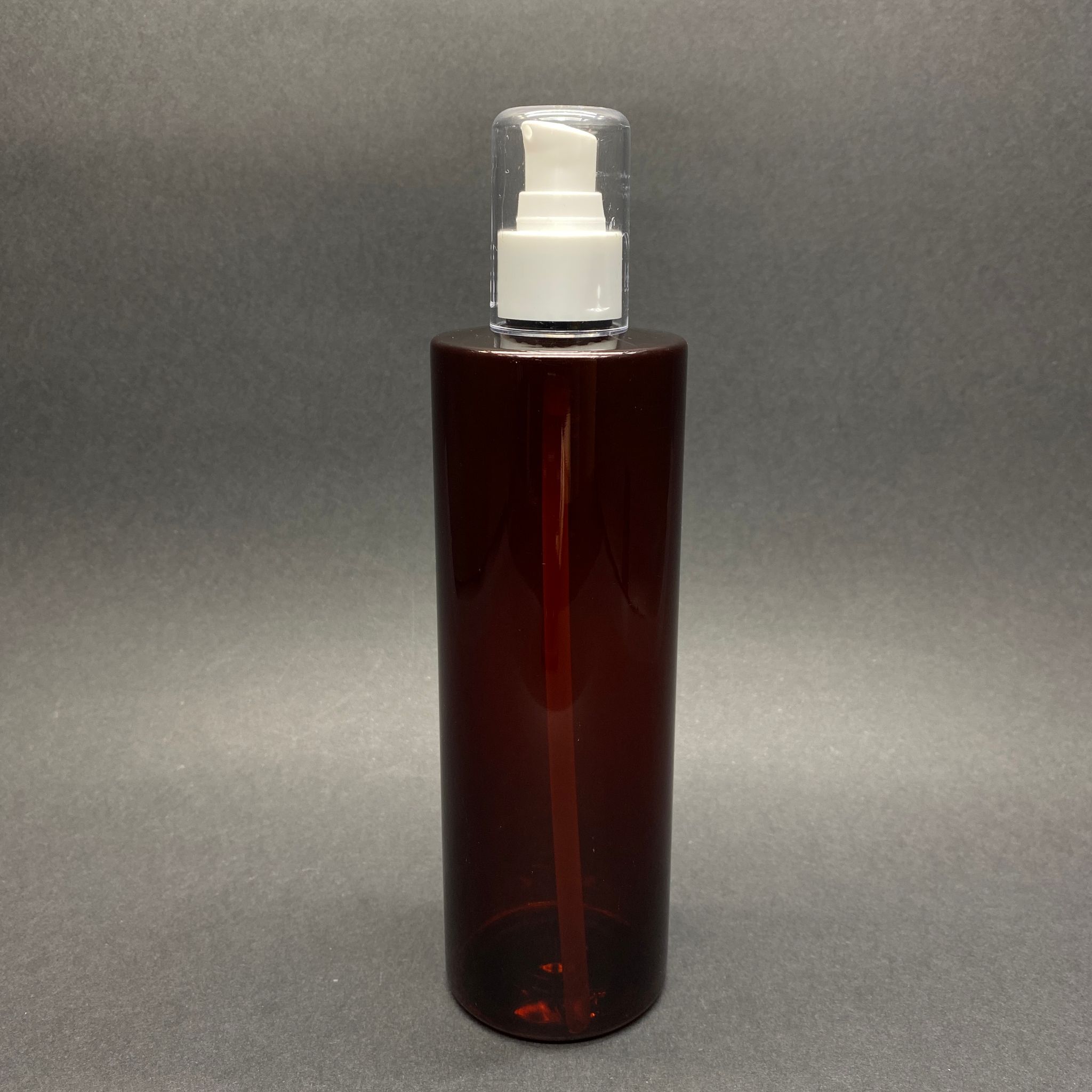 400 Cc Küt Boyunlu Silindir Pet Şişe (30 Gr) - Beyaz Losyon Pompalı - 400 Ml Plastik Şişe - Amber
