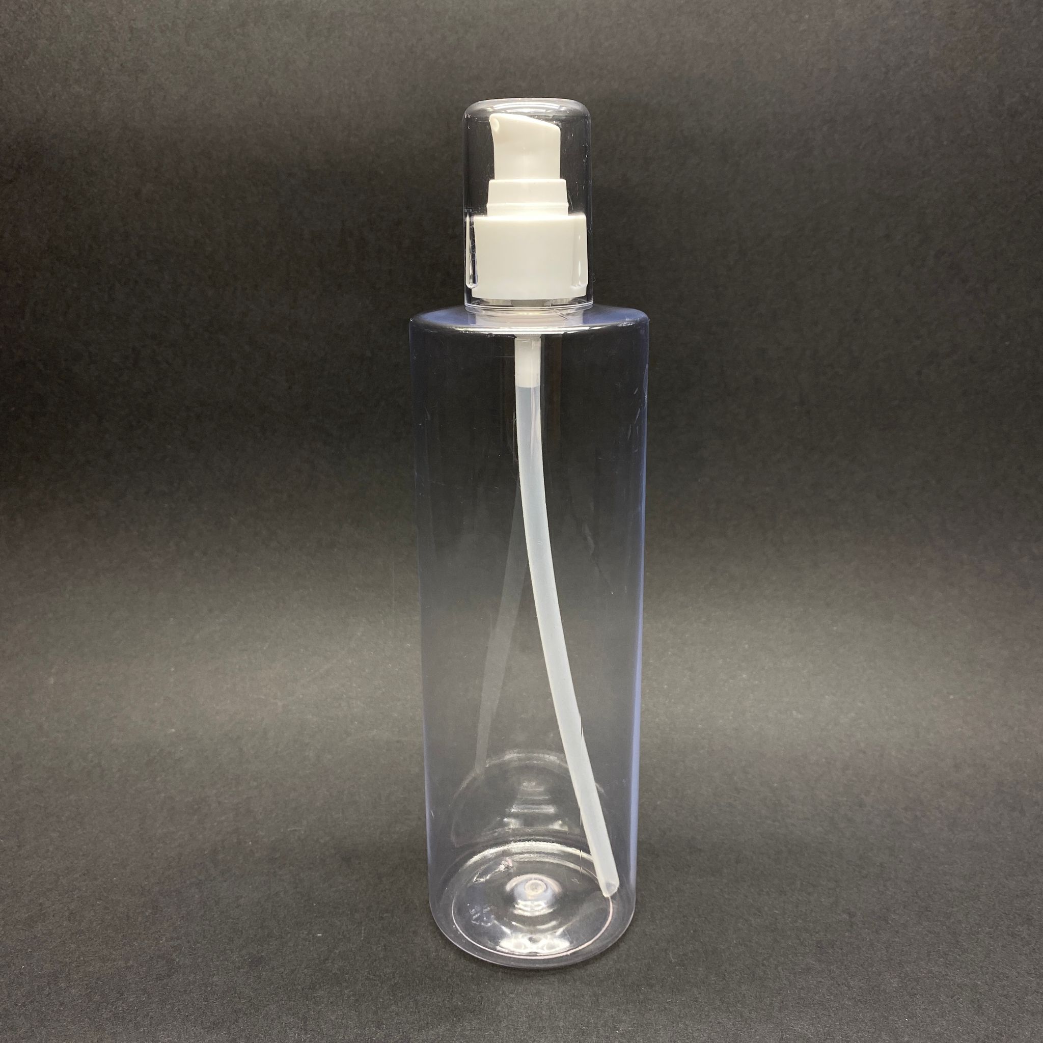 400 Cc Küt Boyunlu Silindir Pet Şişe (30 Gr) - Beyaz Losyon Pompalı - 400 Ml Plastik Şişe - Şeffaf
