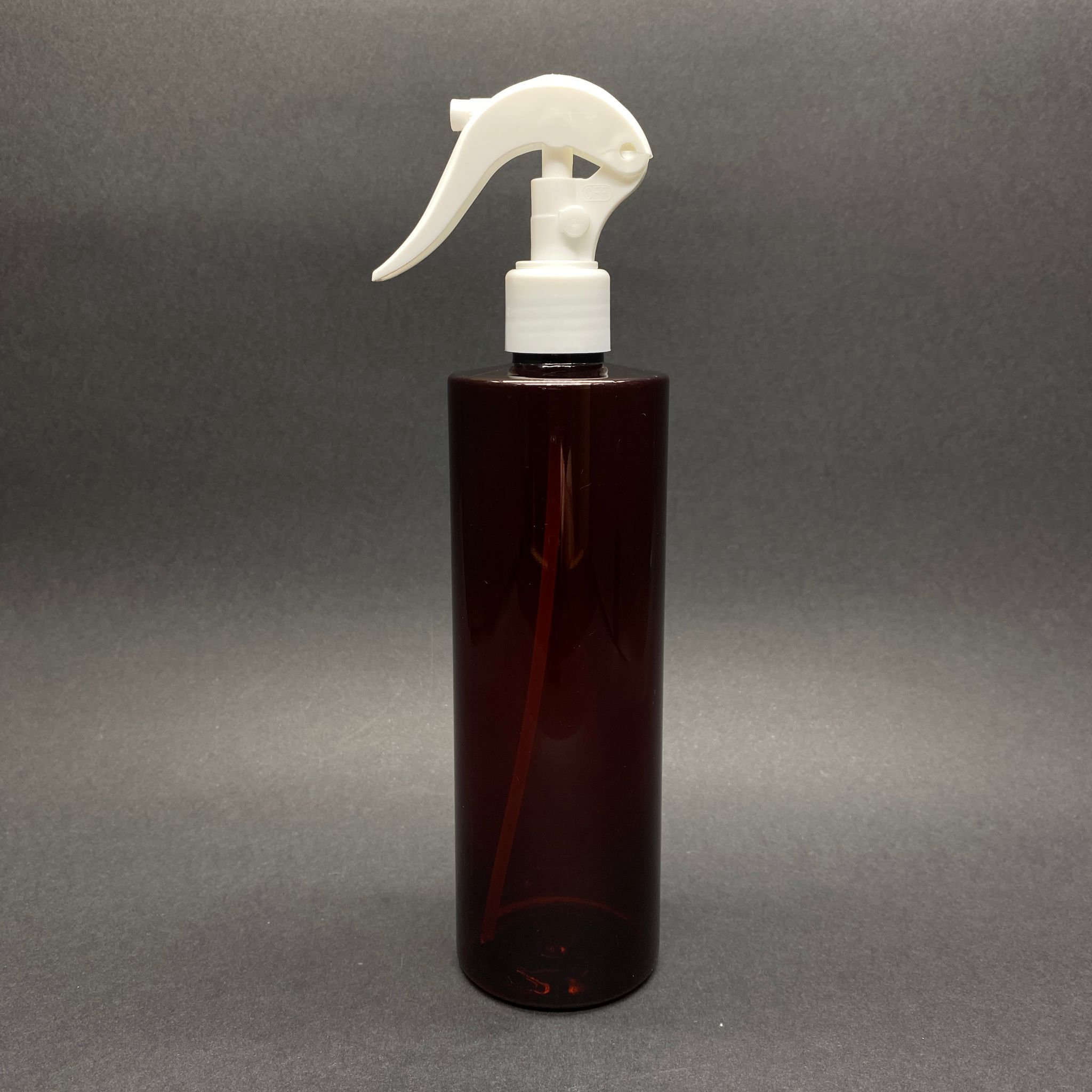 400 Cc Küt Boyunlu Silindir Pet Şişe (30 Gr) - Beyaz Triger Spreyli (Duman Püskürtür) Takım  - 400 Ml Plastik Şişe - Amber
