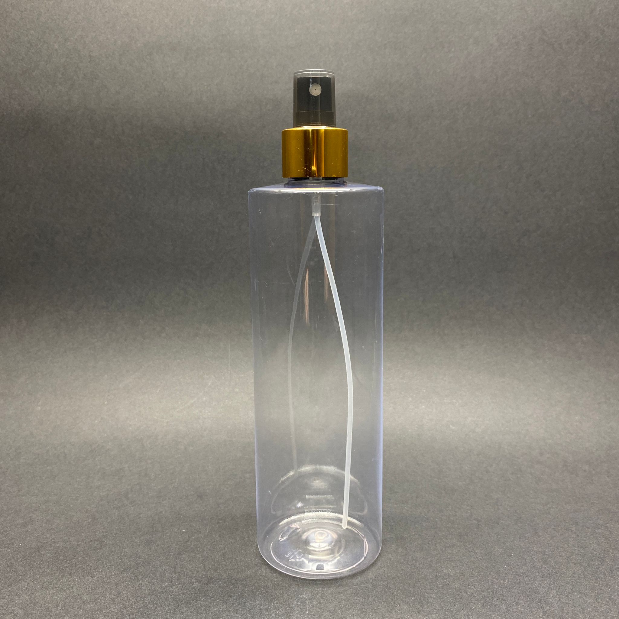 400 Cc Küt Boyunlu Silindir Pet Şişe (30 Gr) - Gold Parmak Spreyli Takım  - 400 Ml Plastik Şişe - Şeffaf