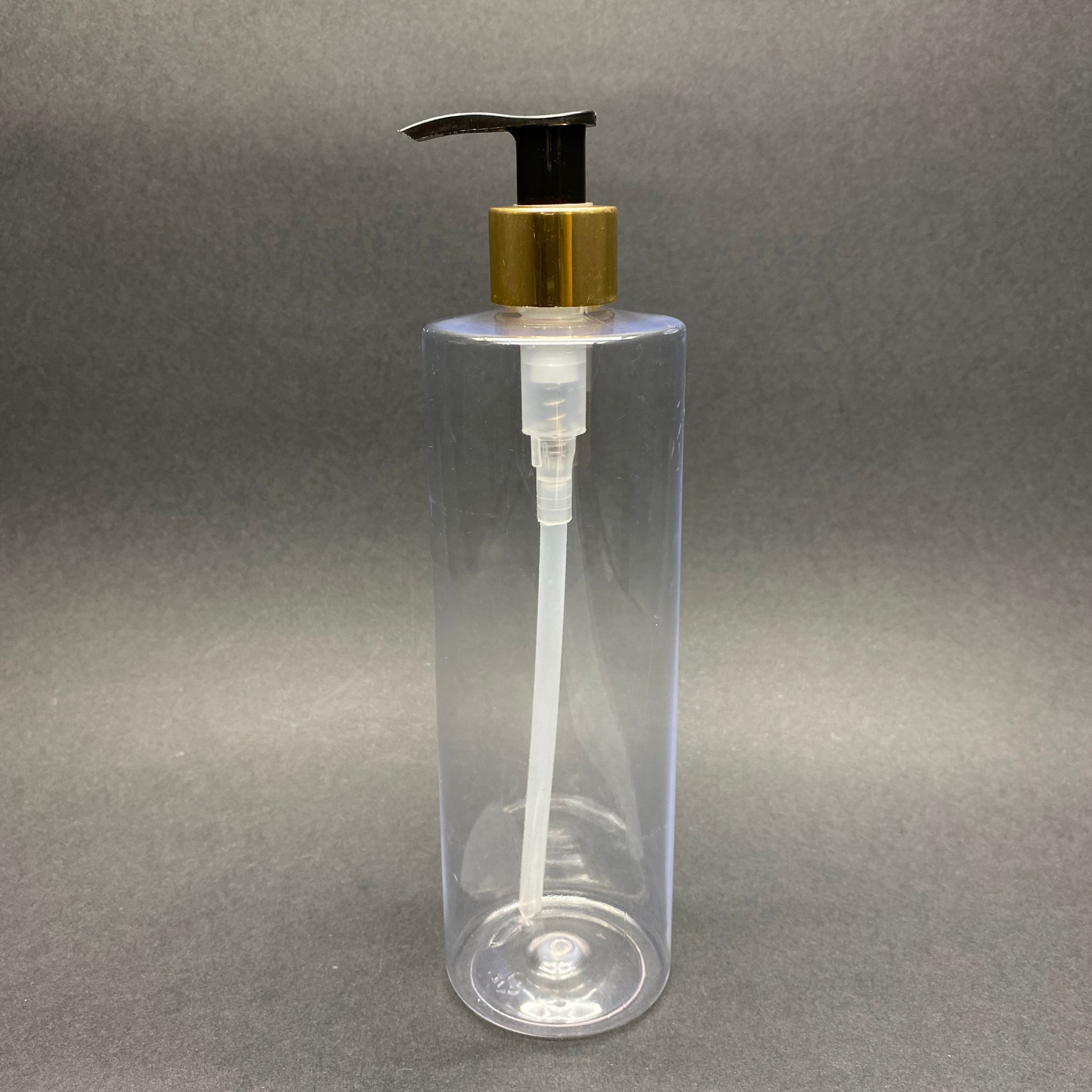 400 Cc Küt Boyunlu Silindir Pet Şişe (30 Gr) - Gold Sıvı Sabun Pompalı - 400 Ml Plastik Şişe - Şeffaf