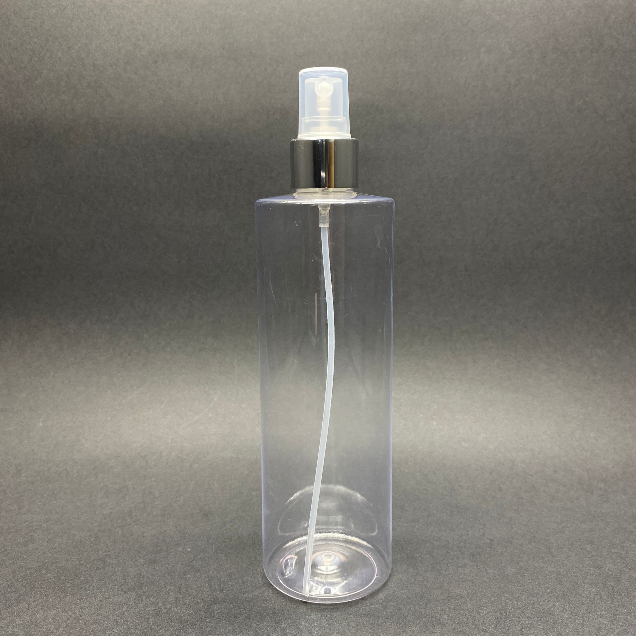 400 Cc Küt Boyunlu Silindir Pet Şişe (30 Gr) - Gümüş Parmak Spreyli Takım  - 400 Ml Plastik Şişe - Şeffaf