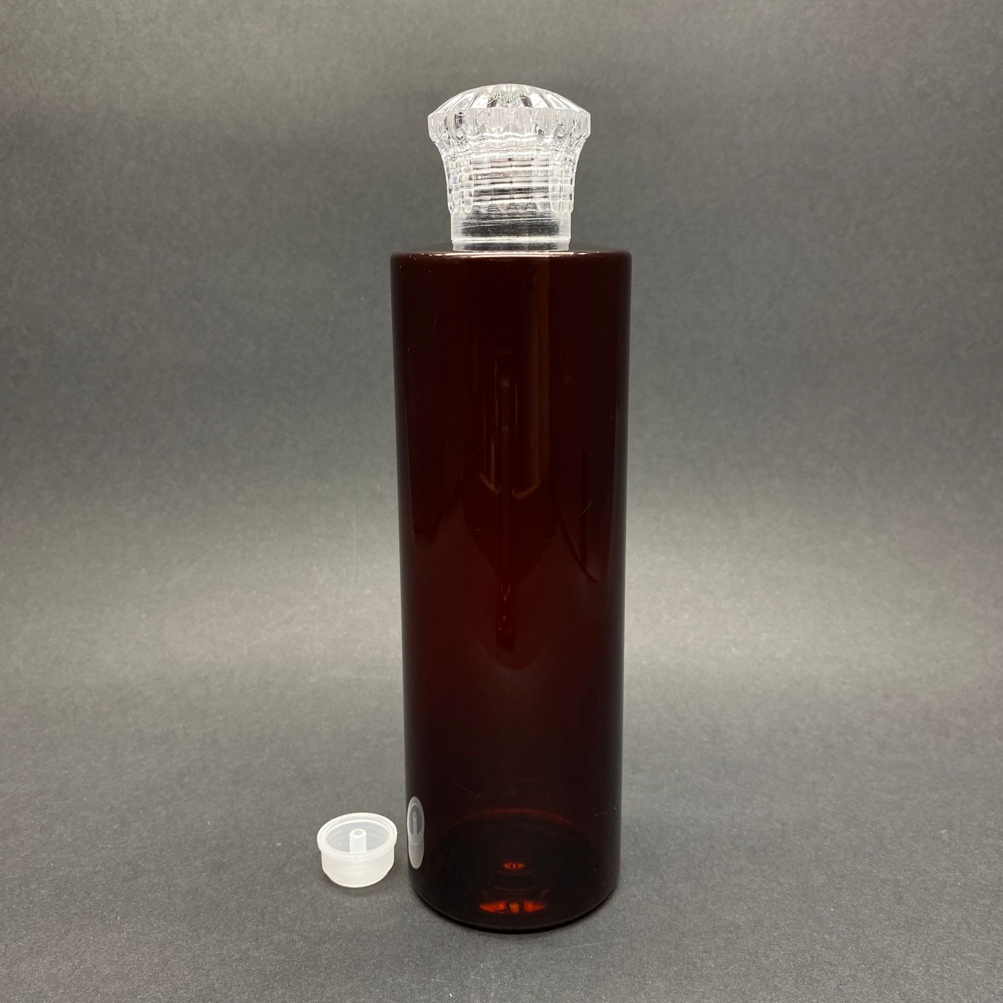 400 Cc Küt Boyunlu Silindir Pet Şişe (30 Gr) - Kristal Kolonya Kapaklı + Tıpalı - 400 Ml Plastik Şişe - Amber