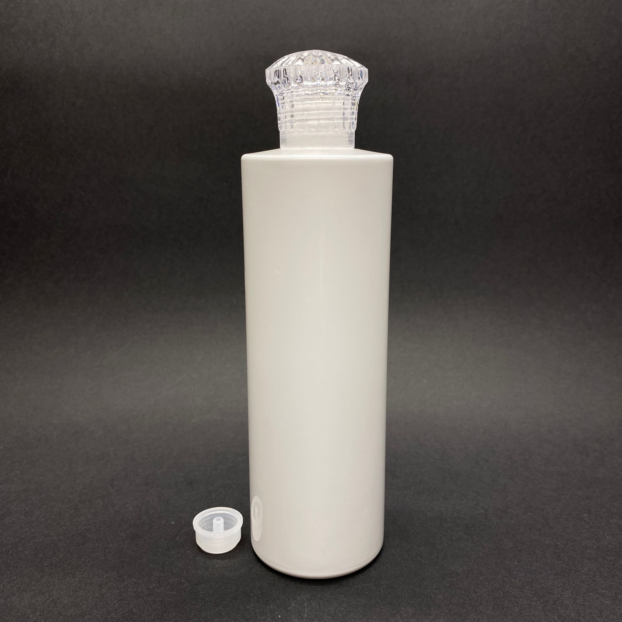 400 Cc Küt Boyunlu Silindir Pet Şişe (30 Gr) - Kristal Kolonya Kapaklı + Tıpalı - 400 Ml Plastik Şişe - Beyaz