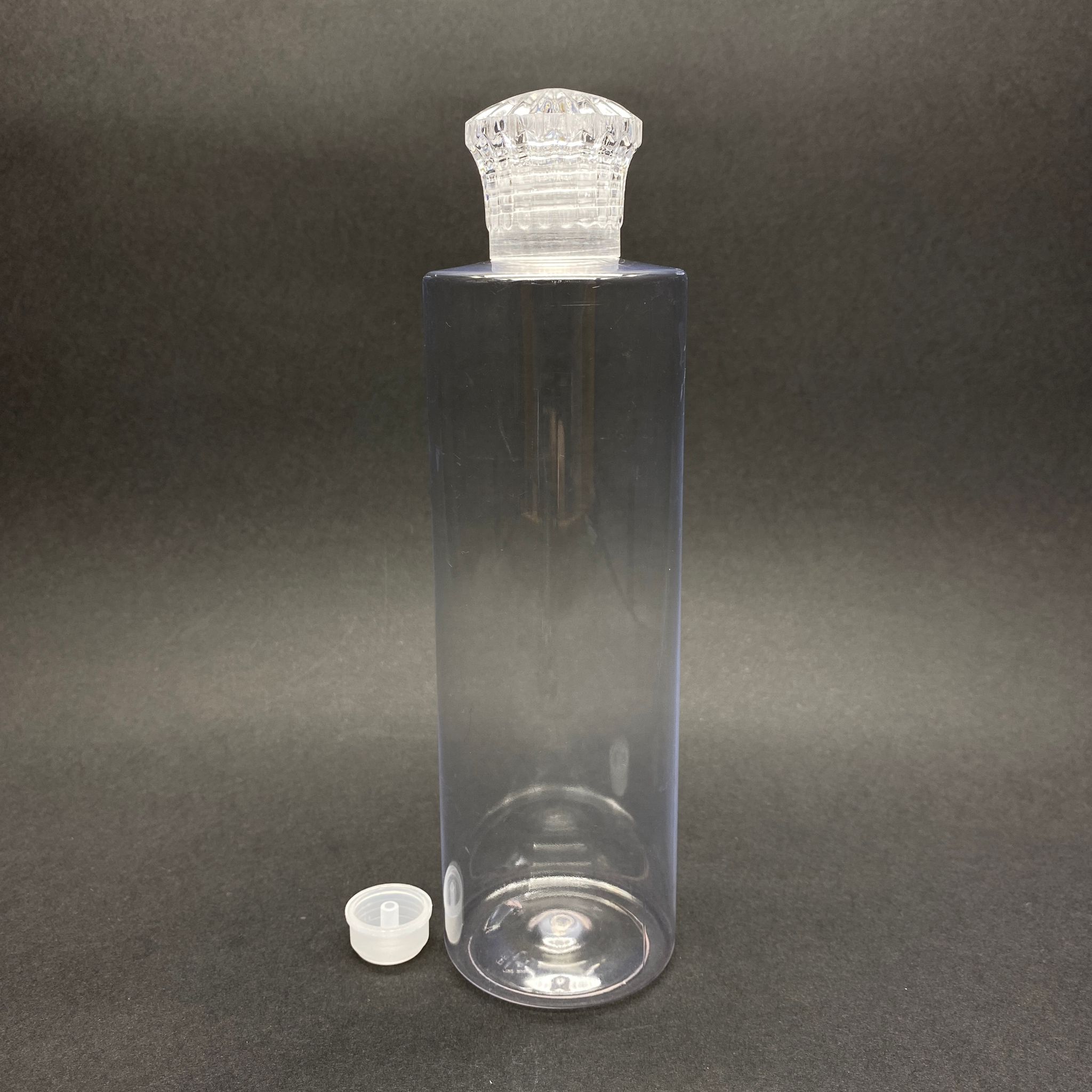 400 Cc Küt Boyunlu Silindir Pet Şişe (30 Gr) - Kristal Kolonya Kapaklı + Tıpalı - 400 Ml Plastik Şişe - Şeffaf