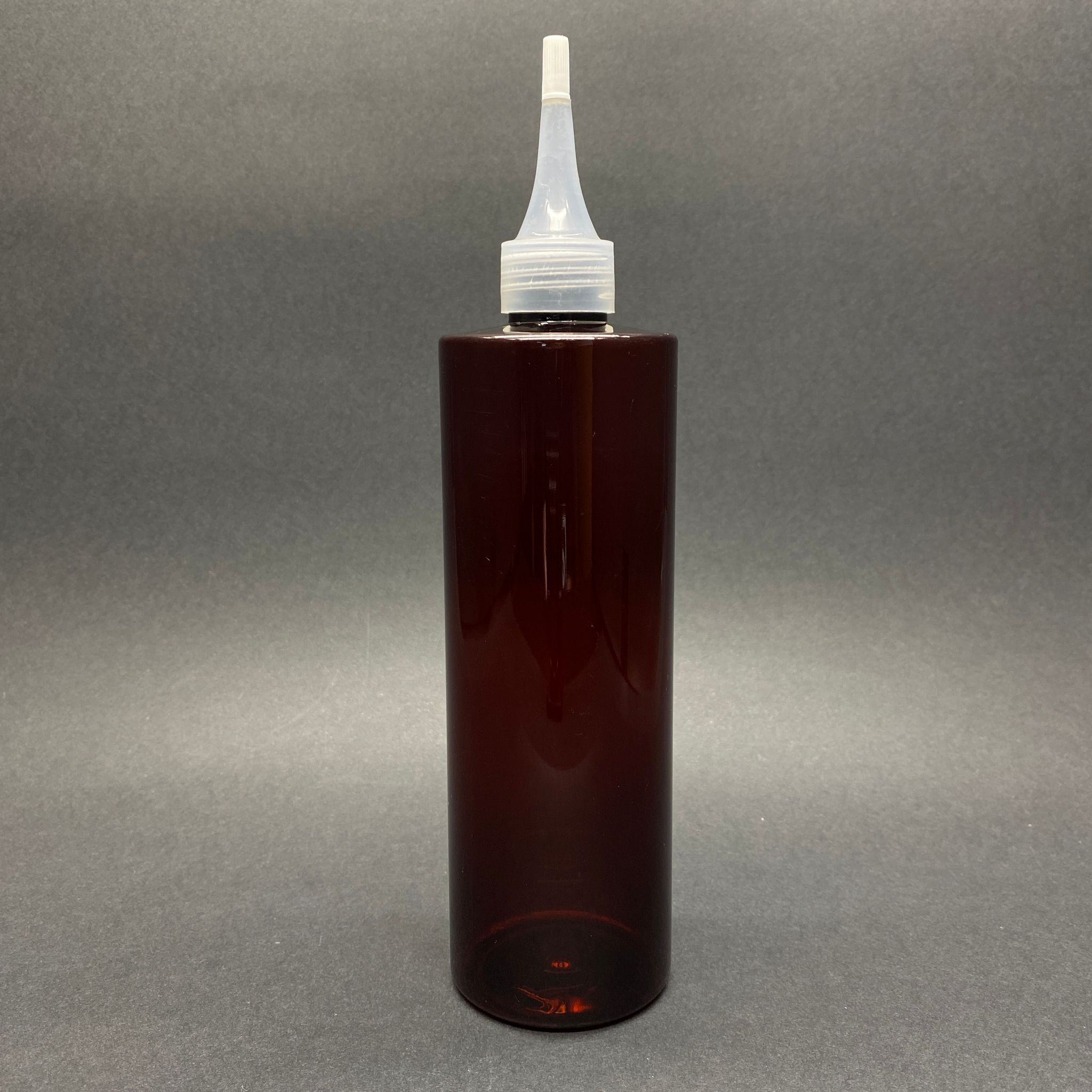 400 Cc Küt Boyunlu Silindir Pet Şişe (30 Gr) - Şeffaf Akıtıcı Kapaklı - 400 Ml Plastik Şişe - Amber