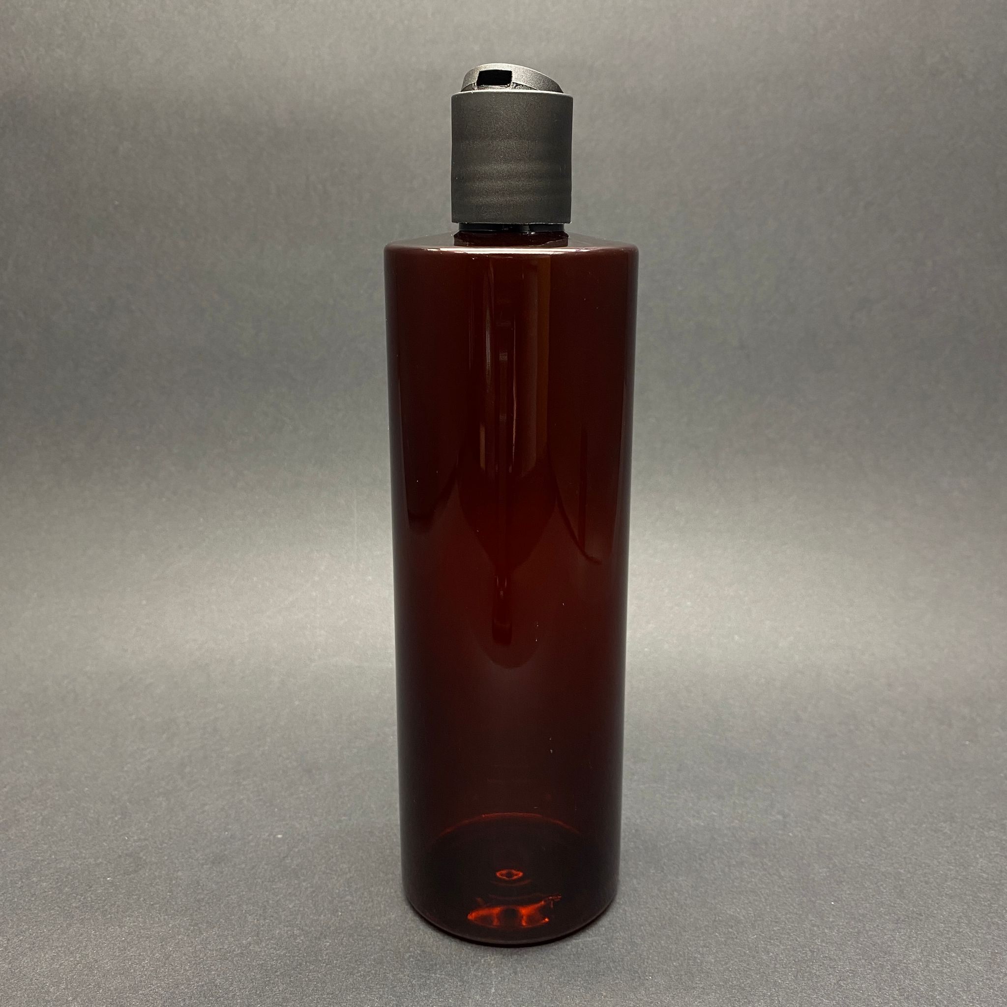 400 Cc Küt Boyunlu Silindir Pet Şişe (30 Gr) - Siyah Disktop Şampuan Kapaklı - 400 Ml Plastik Şişe - Amber