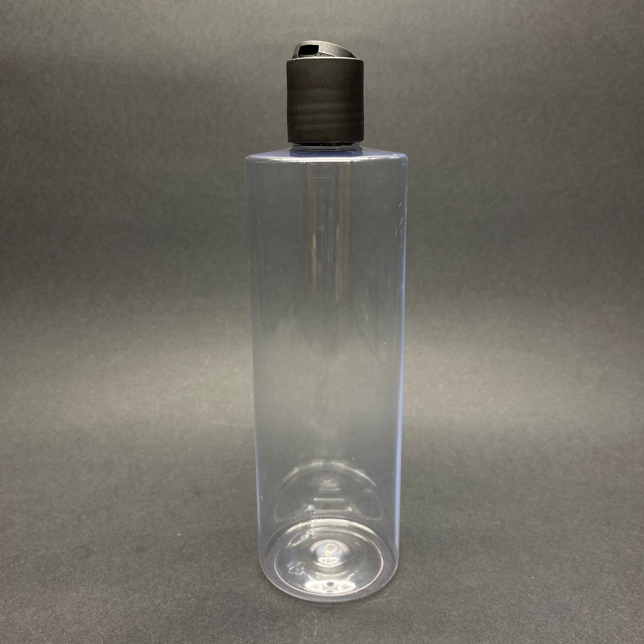 400 Cc Küt Boyunlu Silindir Pet Şişe (30 Gr) - Siyah Disktop Şampuan Kapaklı - 400 Ml Plastik Şişe - Şeffaf