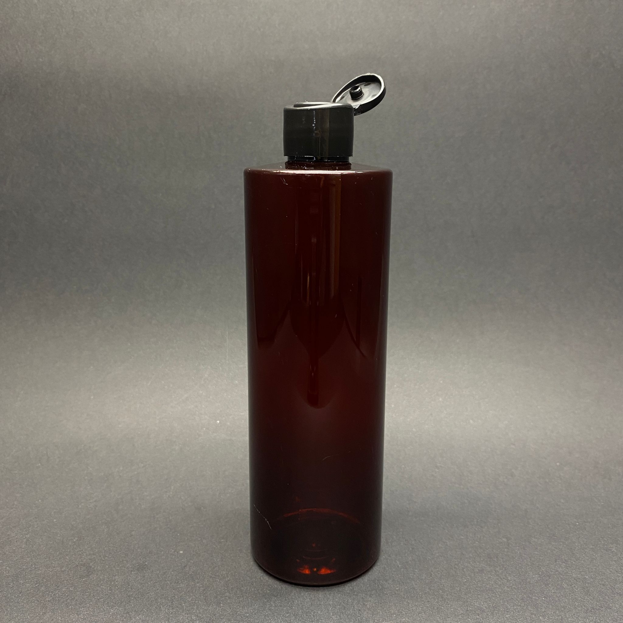 400 Cc Küt Boyunlu Silindir Pet Şişe (30 Gr) - Siyah Farmasi Model Fliptop Akıtıcı Kapaklı - 400 Ml Plastik Şişe - Amber