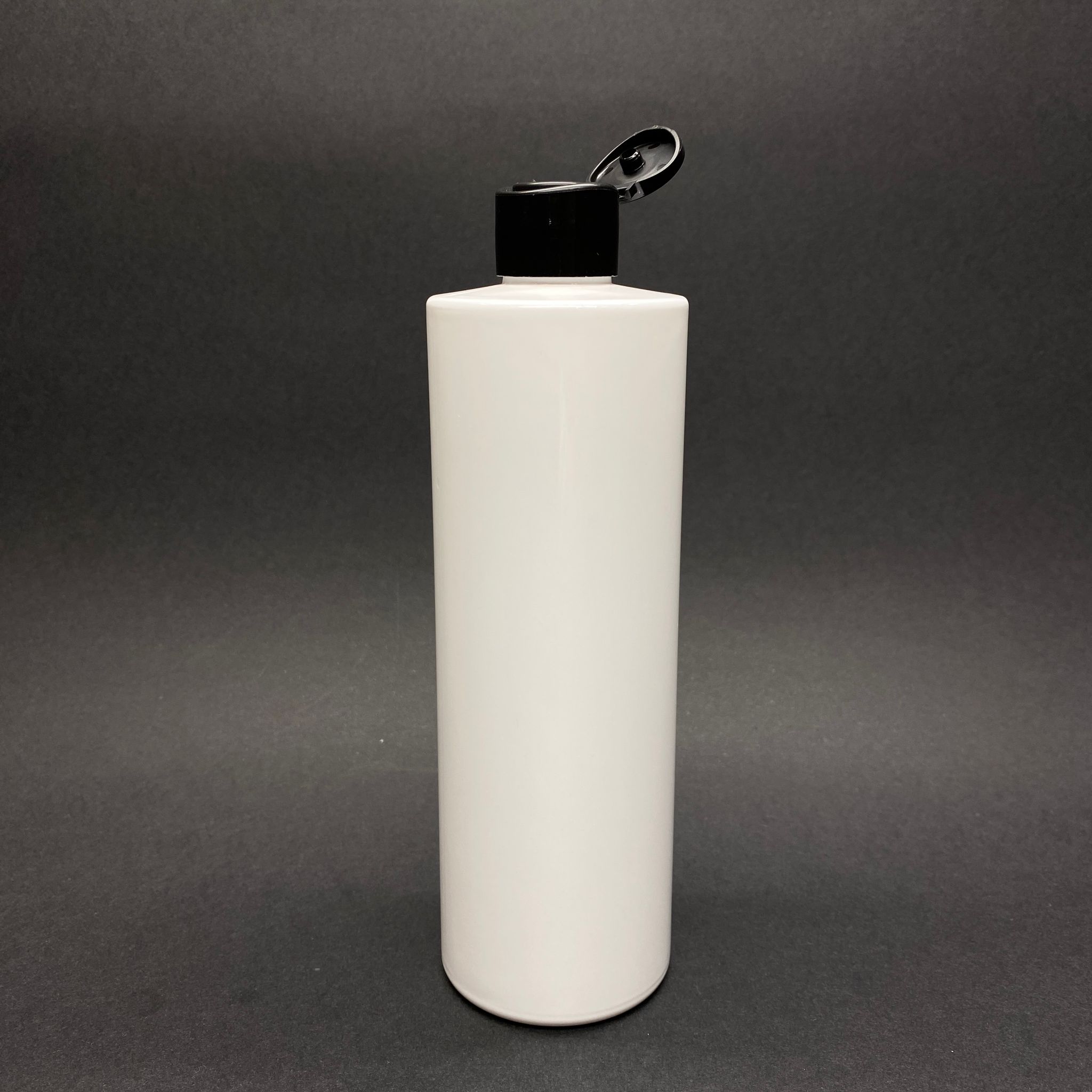 400 Cc Küt Boyunlu Silindir Pet Şişe (30 Gr) - Siyah Farmasi Model Fliptop Akıtıcı Kapaklı - 400 Ml Plastik Şişe - Beyaz