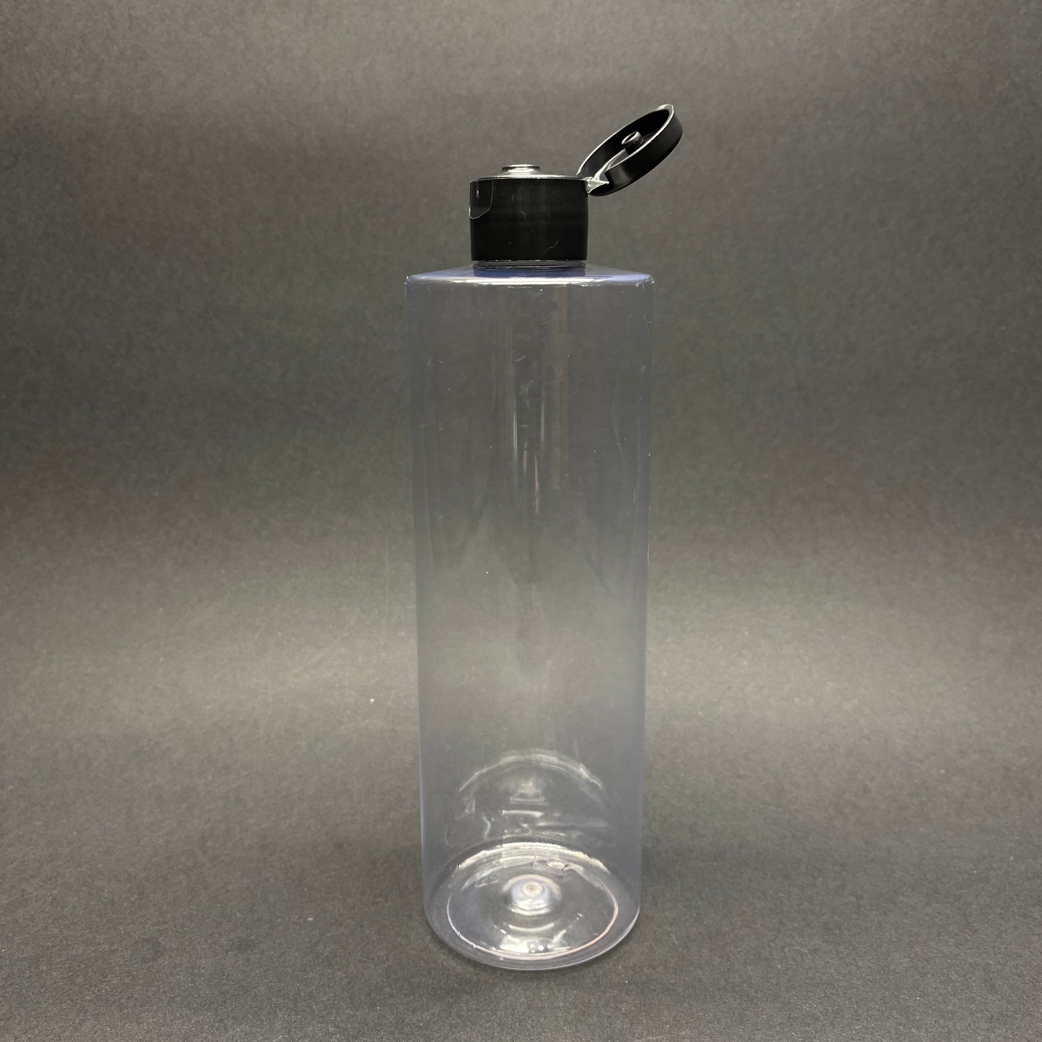 400 Cc Küt Boyunlu Silindir Pet Şişe (30 Gr) - Siyah Fliptop Akıtıcı Kapaklı - 400 Ml Plastik Şişe - Şeffaf